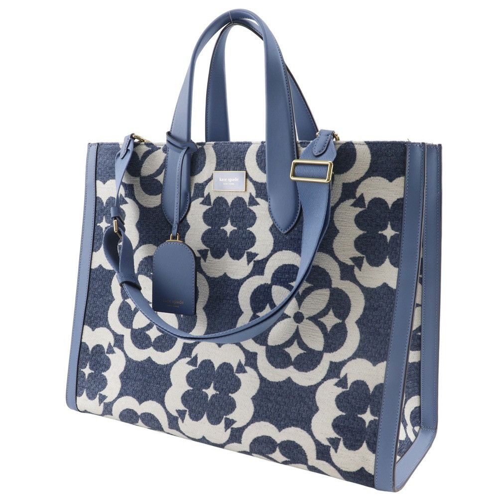 Kate Spade Kate Spade Kate Spade Manhattan Chenille Cotton Leather 2way Tote Bag Textile Tote Bag K9959 DUTY FREE for USA Size ONE SIZE - 2 Thumbnail