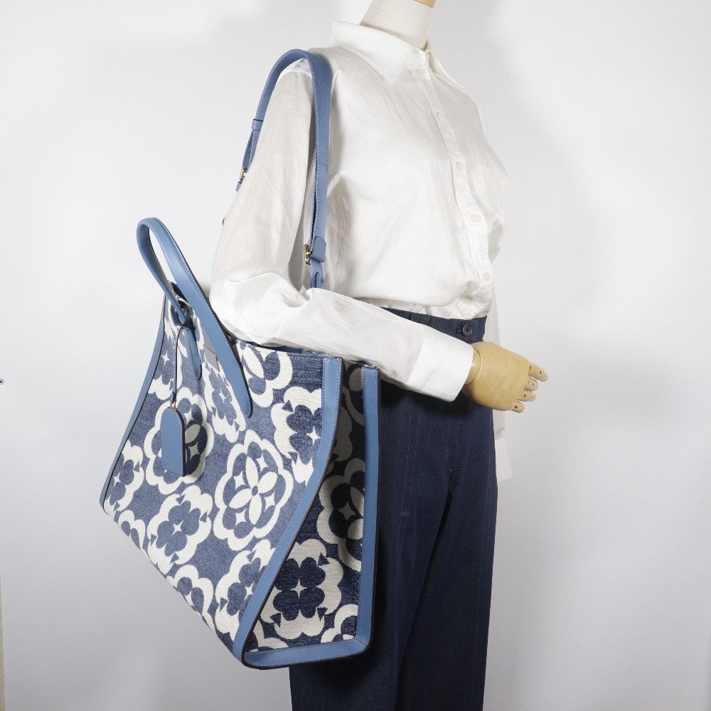 Kate Spade Kate Spade Kate Spade Manhattan Chenille Cotton Leather 2way Tote Bag Textile Tote Bag K9959 DUTY FREE for USA Size ONE SIZE - 15 Thumbnail