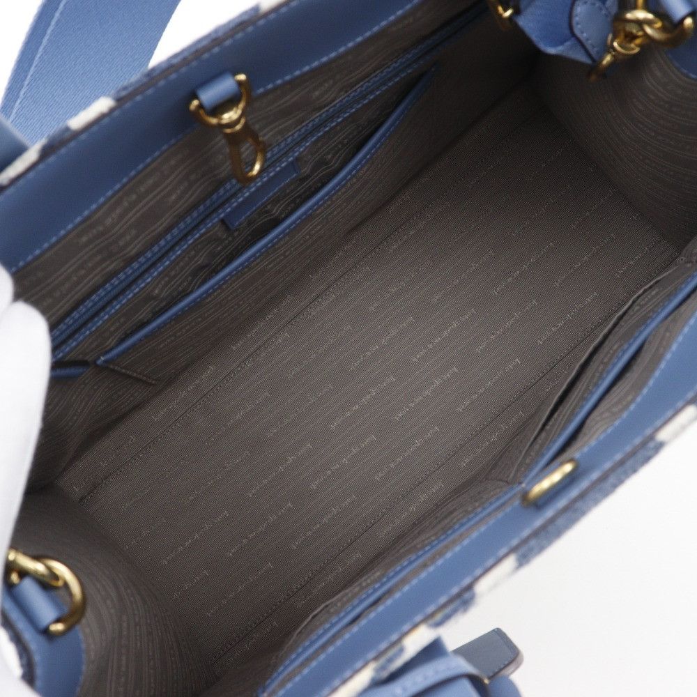 Kate Spade Kate Spade Kate Spade Manhattan Chenille Cotton Leather 2way Tote Bag Textile Tote Bag K9959 DUTY FREE for USA Size ONE SIZE - 7 Thumbnail