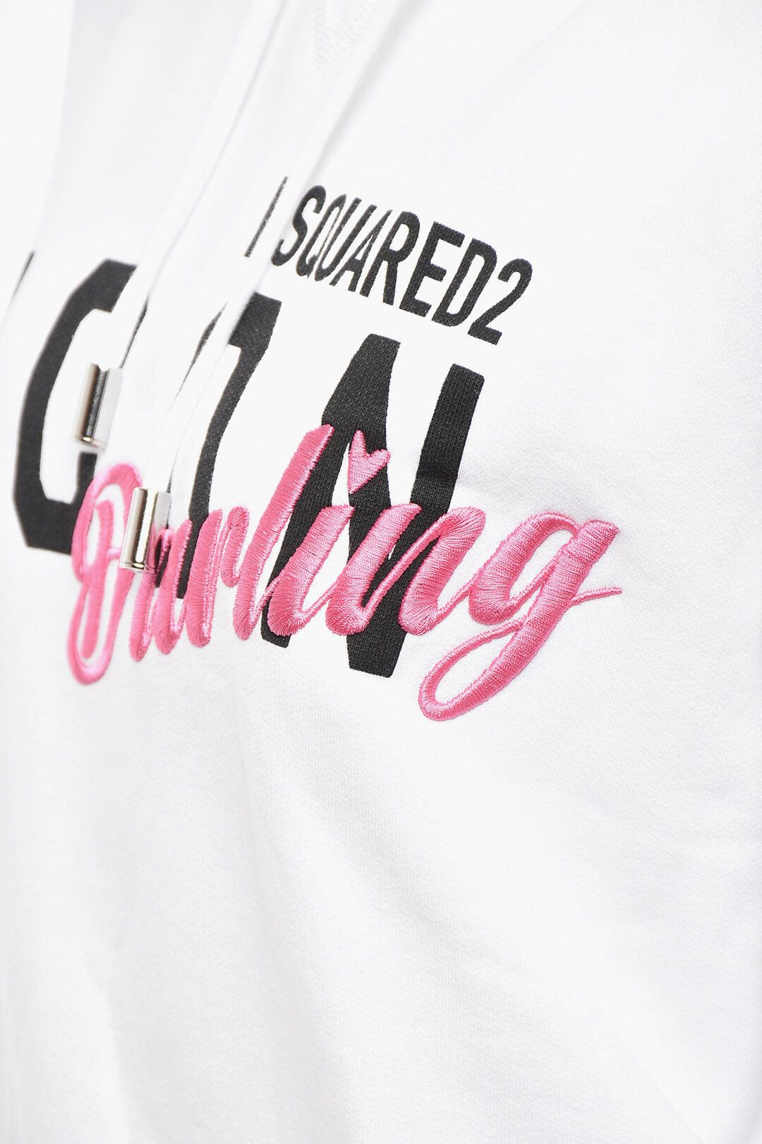 Dsquared2 Garment-Dyed Cotton Hoodie D2 DARLING with Print and Embroidery Size XS / US 0-2 / IT 36-38 - 3 Thumbnail