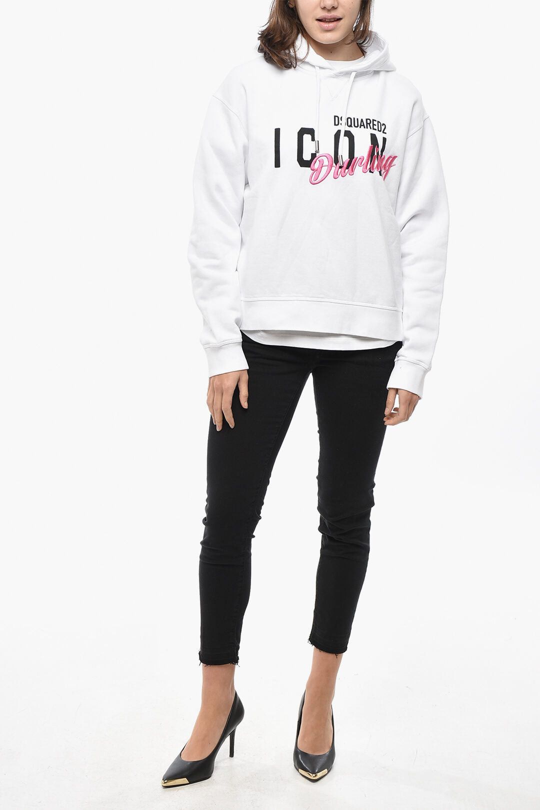 Dsquared2 Garment-Dyed Cotton Hoodie D2 DARLING with Print and Embroidery Size S / US 4 / IT 40 - 4 Thumbnail
