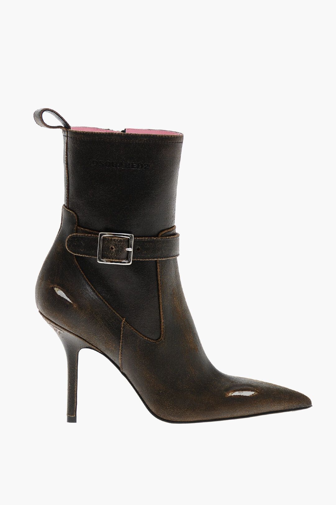 Leather Ankle Boots EAT MY DUST with 10cm Vintage Effect