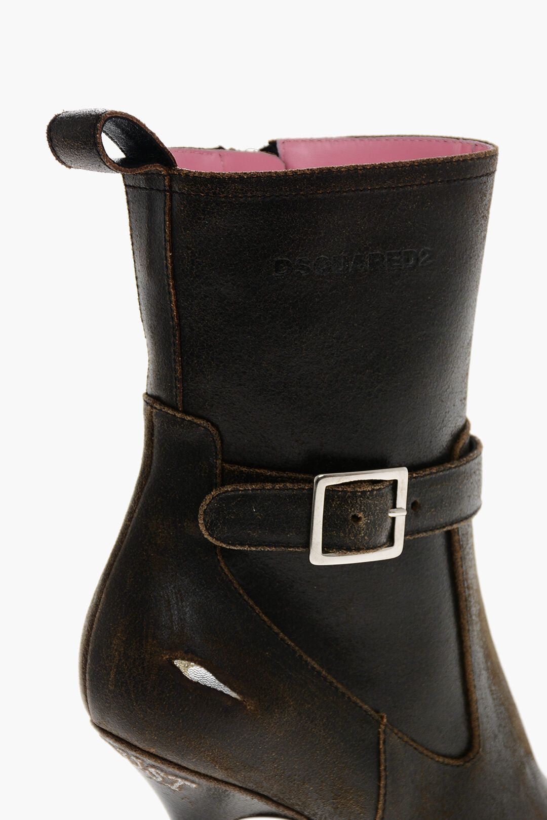 Leather Ankle Boots EAT MY DUST with 10cm Vintage Effect