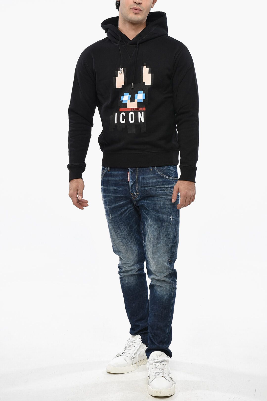 Dsquared2 Cotton Fleece Hoodie with Front Logo Size US XS / EU 42 / 0 - 4 Thumbnail