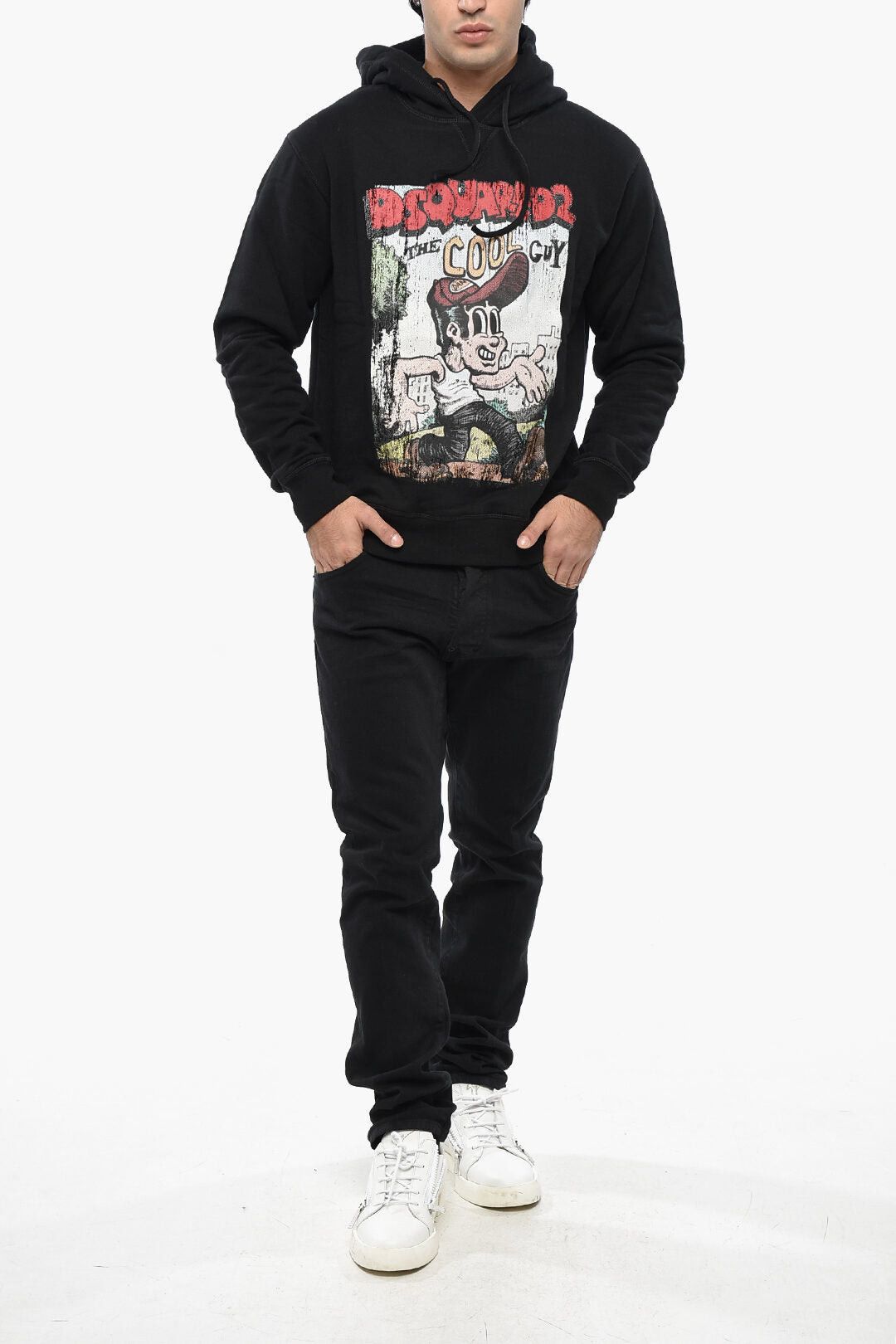 Dsquared2 Cotton Fleece Hoodie With Large Front Print Size US S / EU 44-46 / 1 - 4 Thumbnail