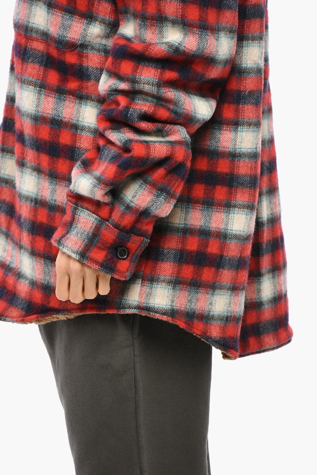 Dsquared2 Eco-Shearling Overshirt With Check Pattern Size XS / US 0-2 / IT 36-38 - 2 Thumbnail