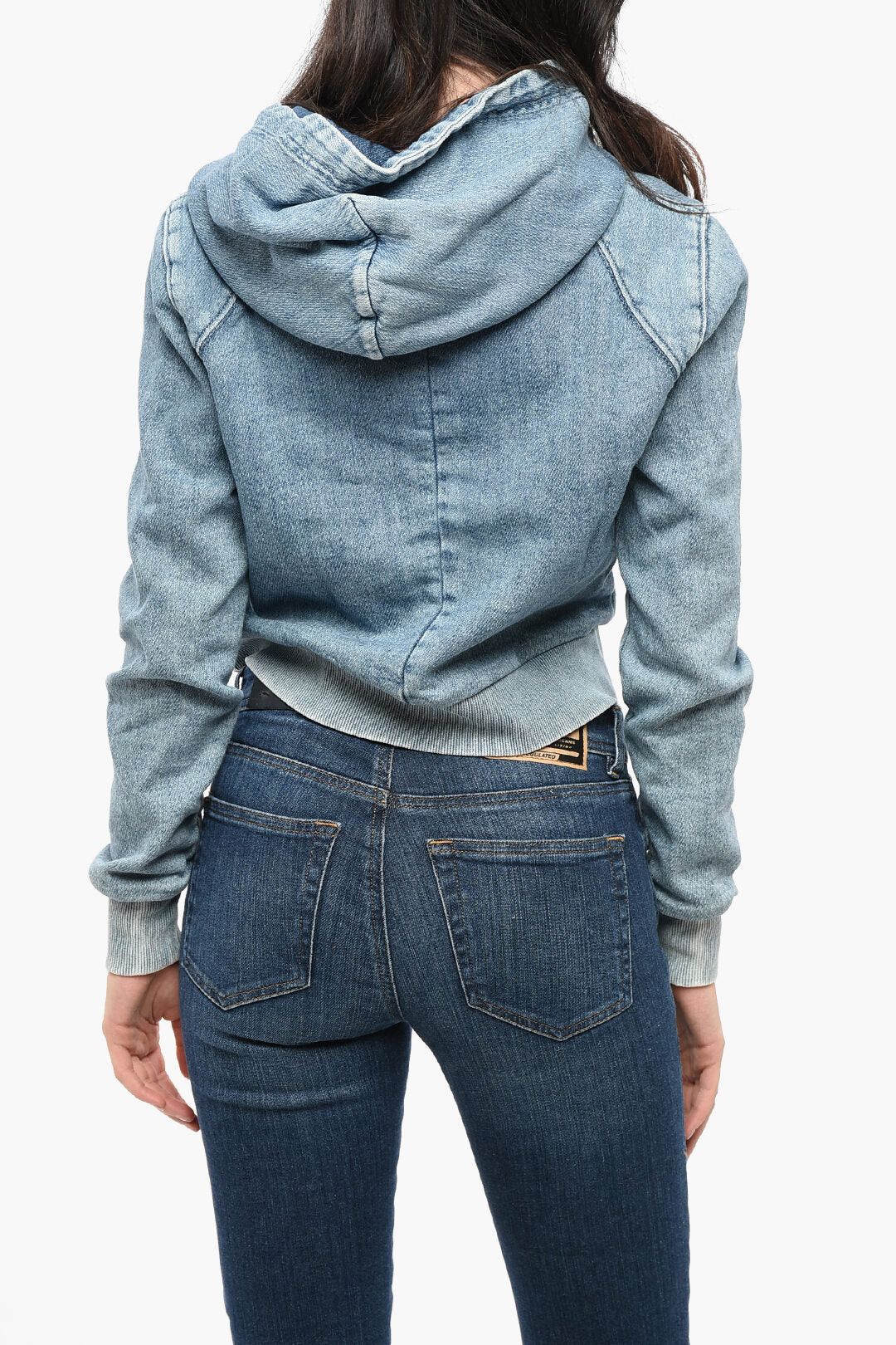 Diesel RED TAG Denim-Effect Cotton Hoodie ANGY Size S / US 4 / IT 40 - 2 Thumbnail