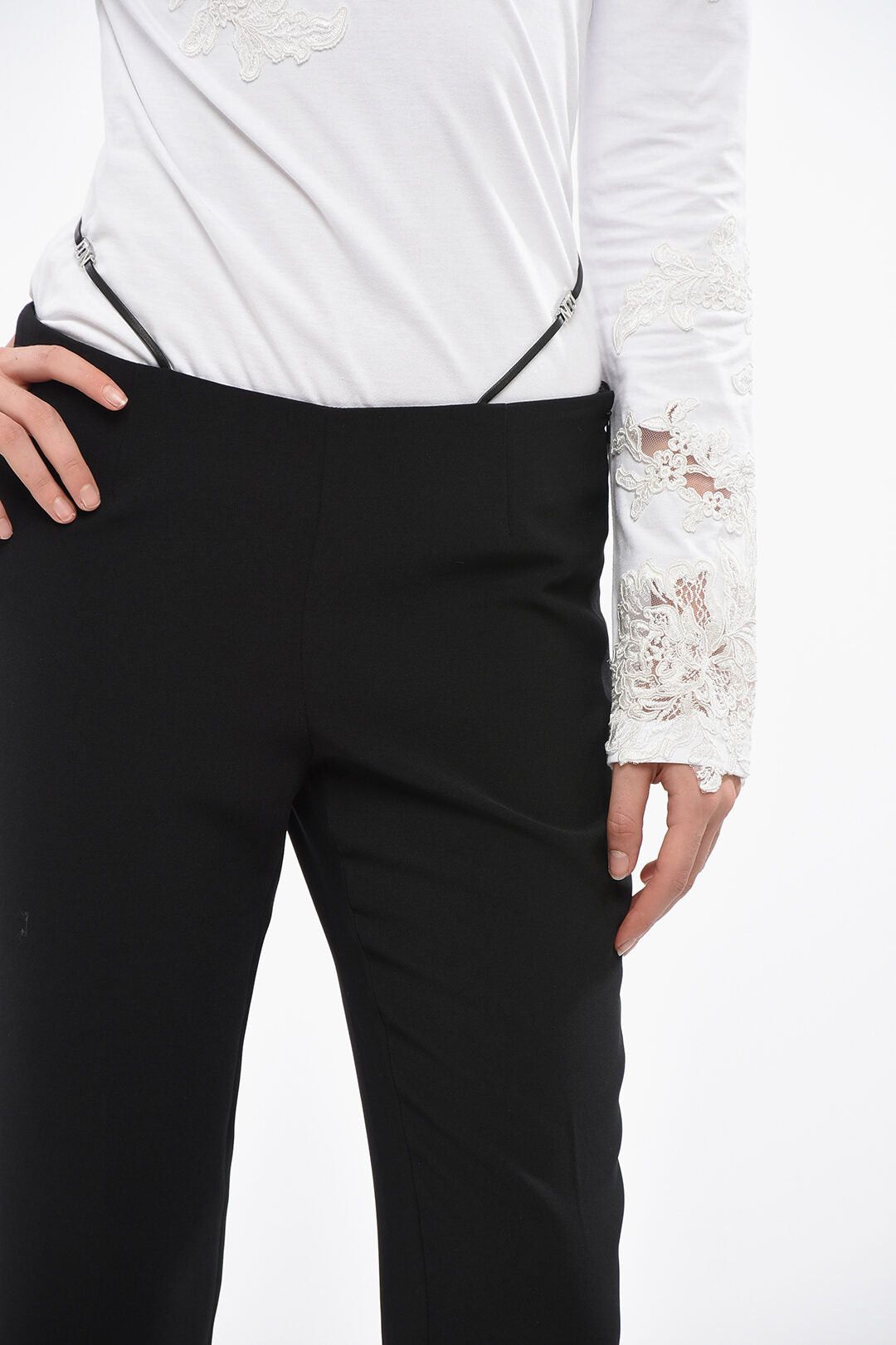 ICON Tailored Trousers with Belt and Ankle Slit