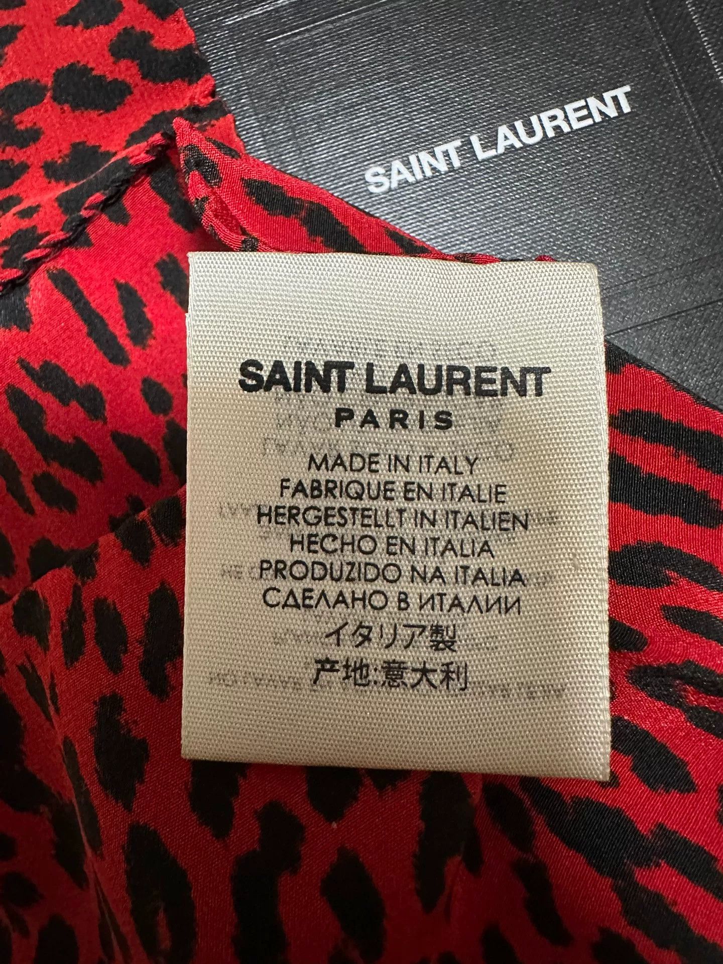 Saint Laurent Paris Saint Laurent Red Black Leopard Scarf Size ONE SIZE - 3 Thumbnail