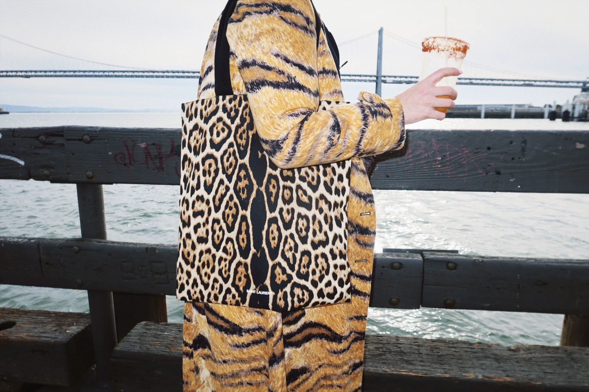 Saint Laurent Paris Saint Laurent Leopard Print Tote Bag Size ONE SIZE - 8 Thumbnail