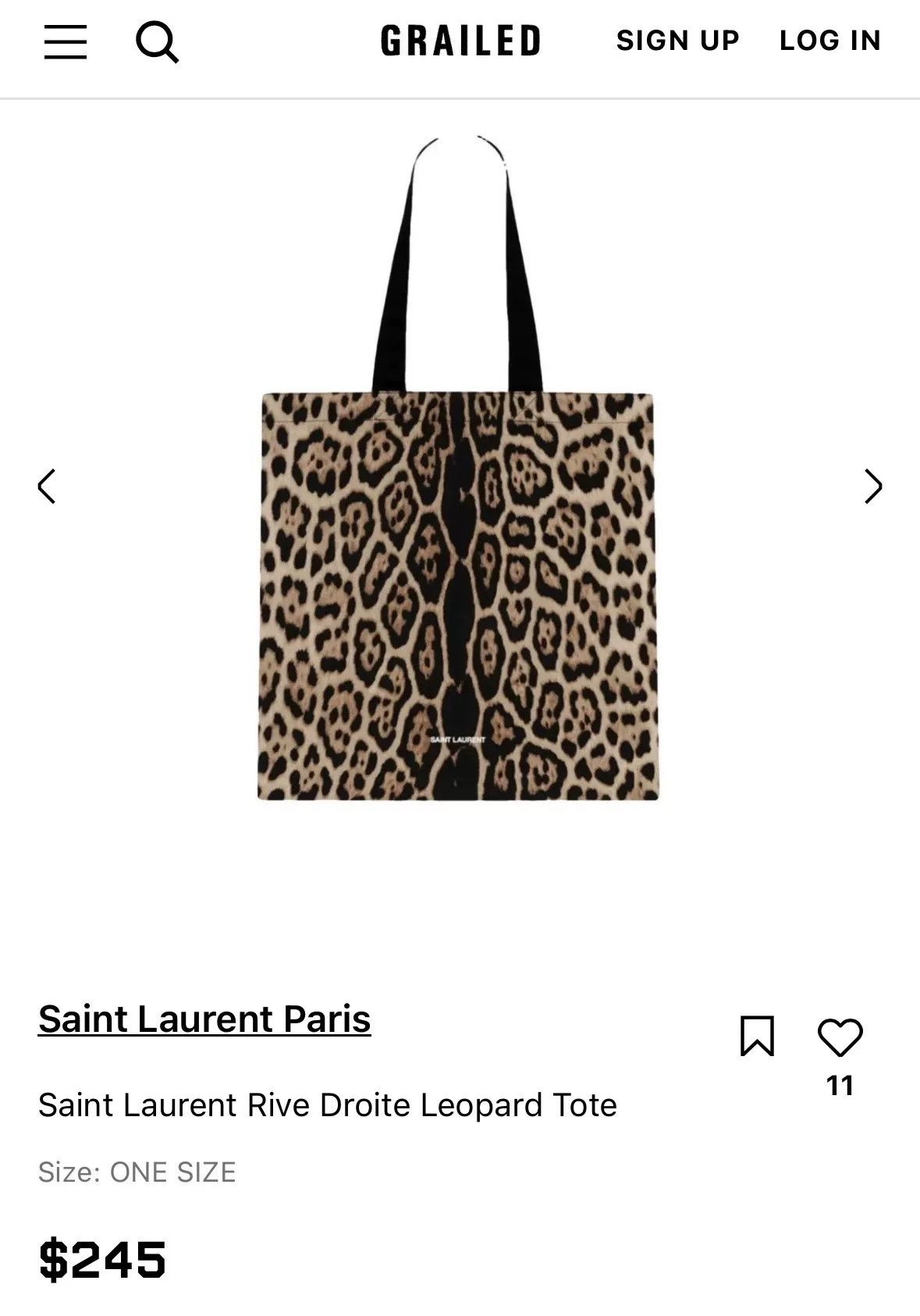 Saint Laurent Paris Saint Laurent Leopard Print Tote Bag Size ONE SIZE - 6 Thumbnail
