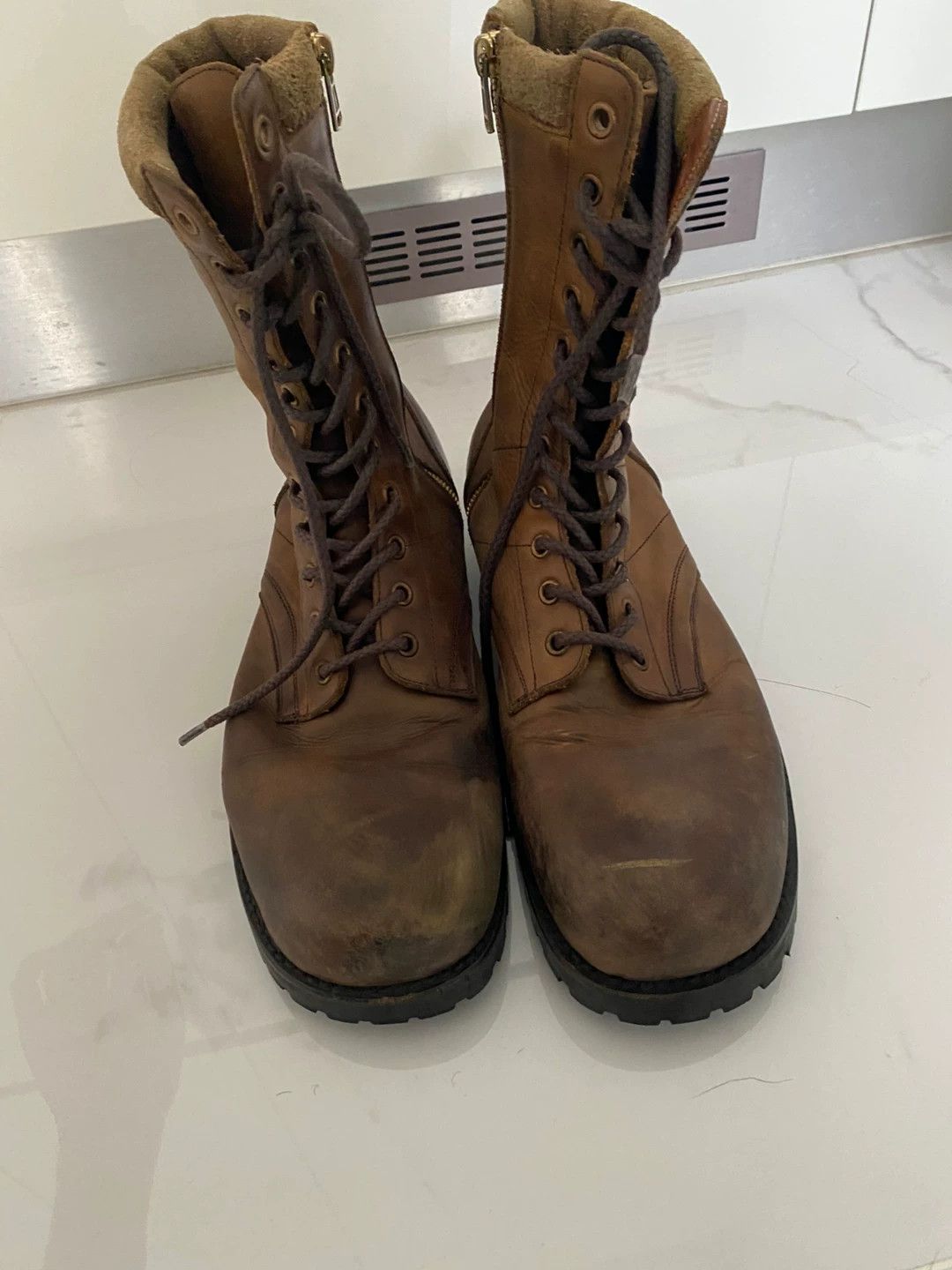Number (N)ine Number (N)ine AW08 Leather Military Boots Size US 9 / EU 42 - 3 Thumbnail
