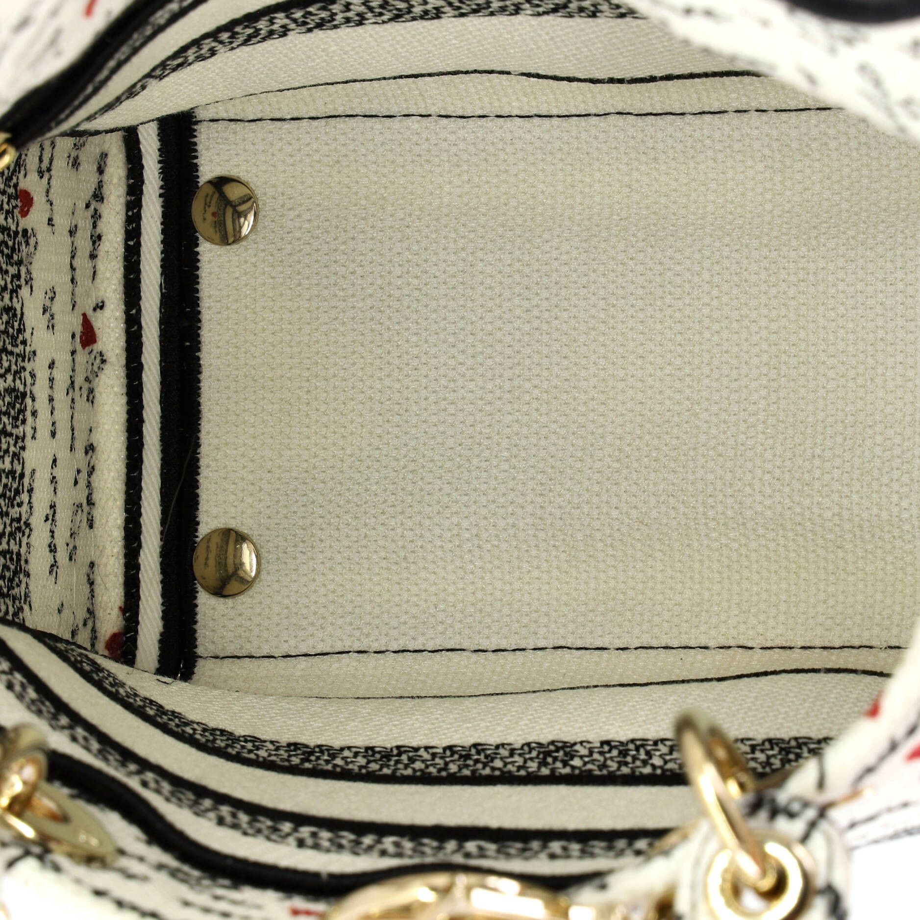 Dior Lady D-Lite Bag Embroidered Canvas Medium Size ONE SIZE - 4 Thumbnail