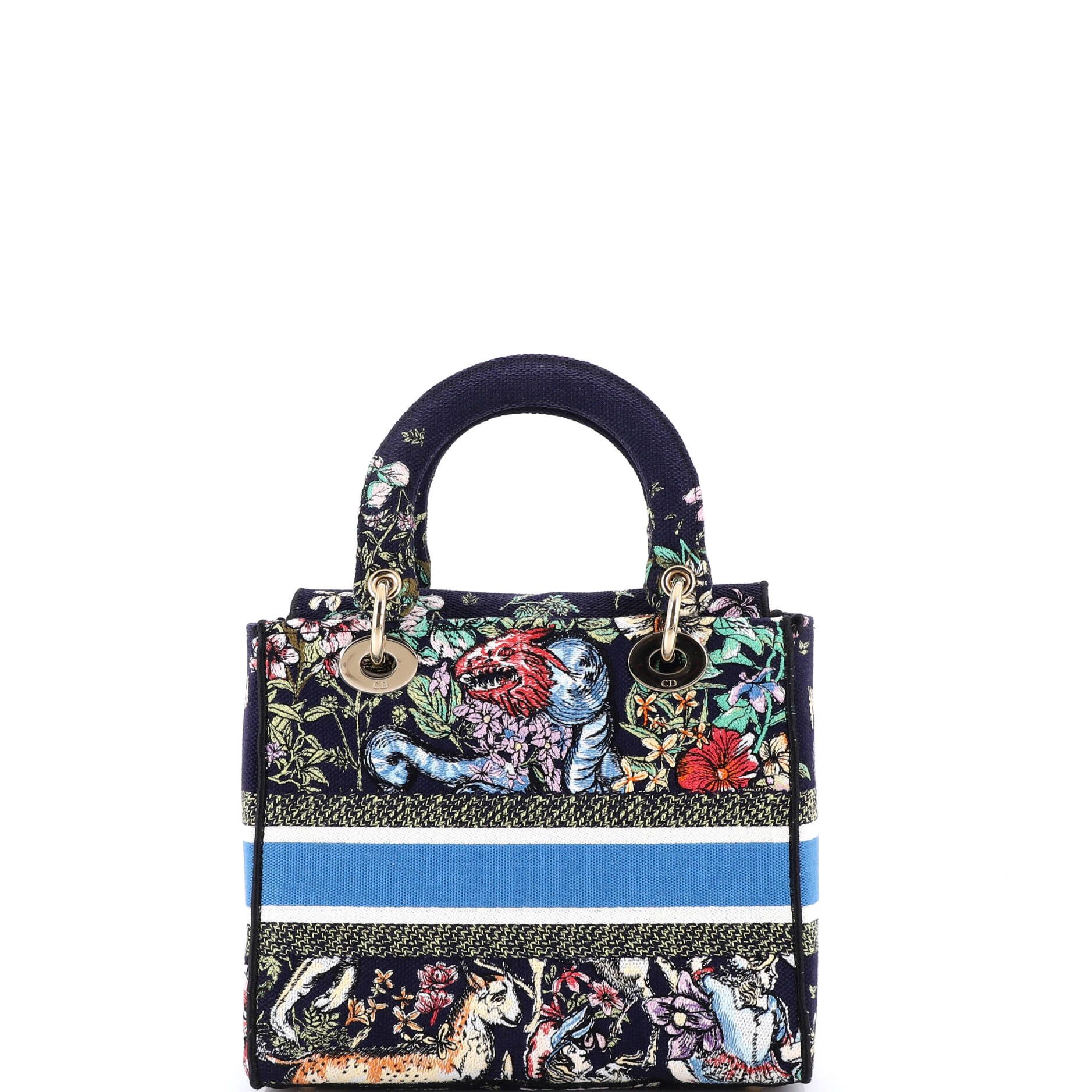 Dior Lady D-Lite Bag Embroidered Canvas Medium Size ONE SIZE - 2 Thumbnail