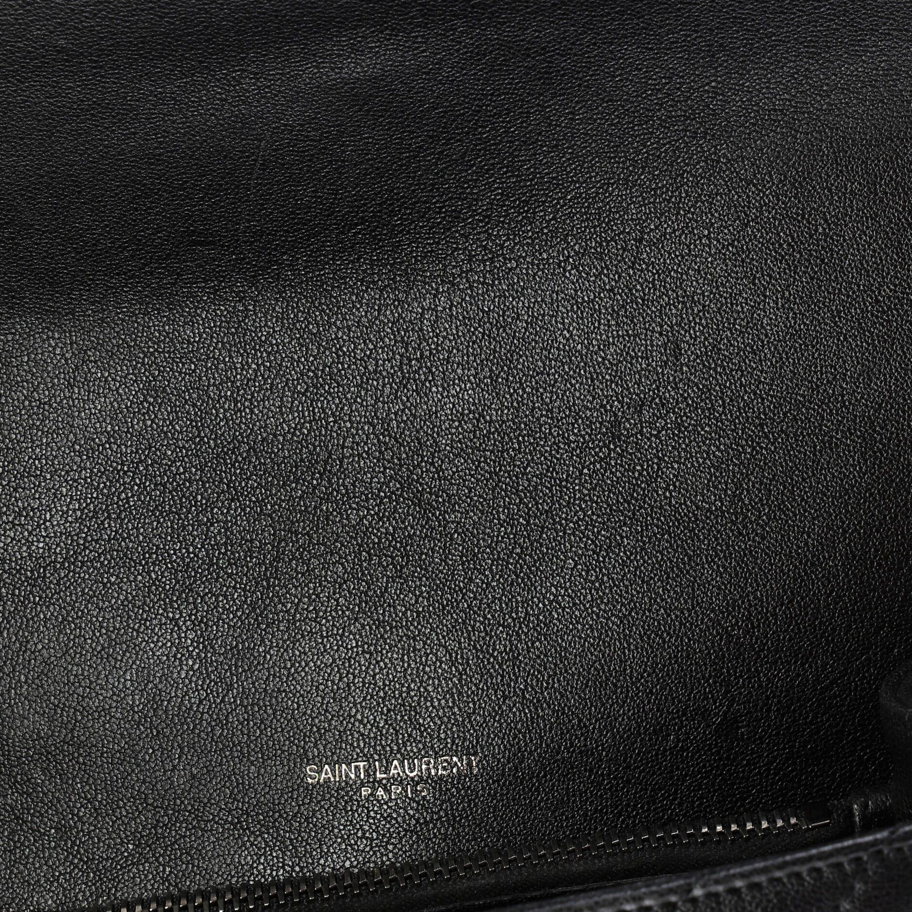 Saint Laurent Paris Classic Monogram College Bag Matelasse Chevron Leather Medium Size ONE SIZE - 6 Thumbnail