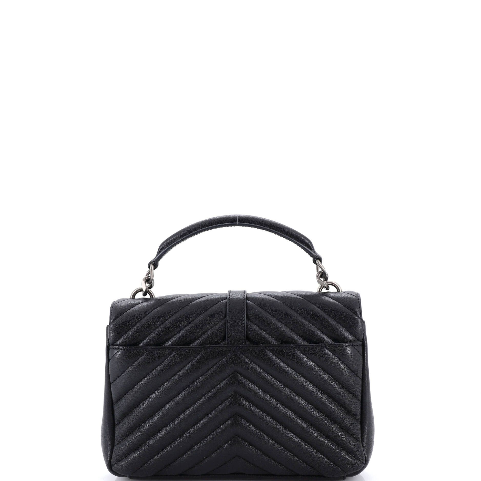 Saint Laurent Paris Classic Monogram College Bag Matelasse Chevron Leather Medium Size ONE SIZE - 2 Thumbnail