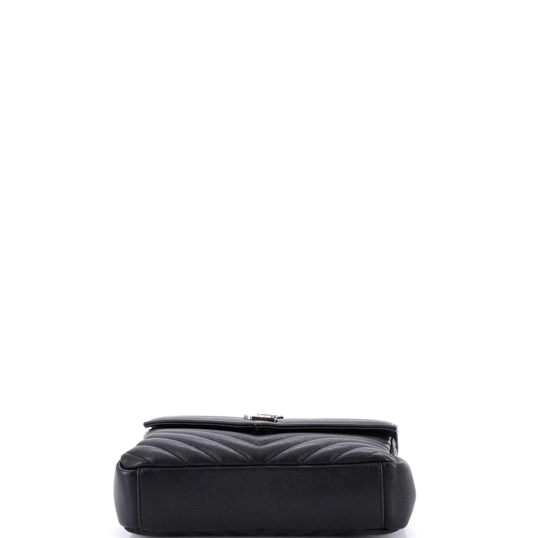 Saint Laurent Paris Classic Monogram College Bag Matelasse Chevron Leather Medium Size ONE SIZE - 3 Thumbnail