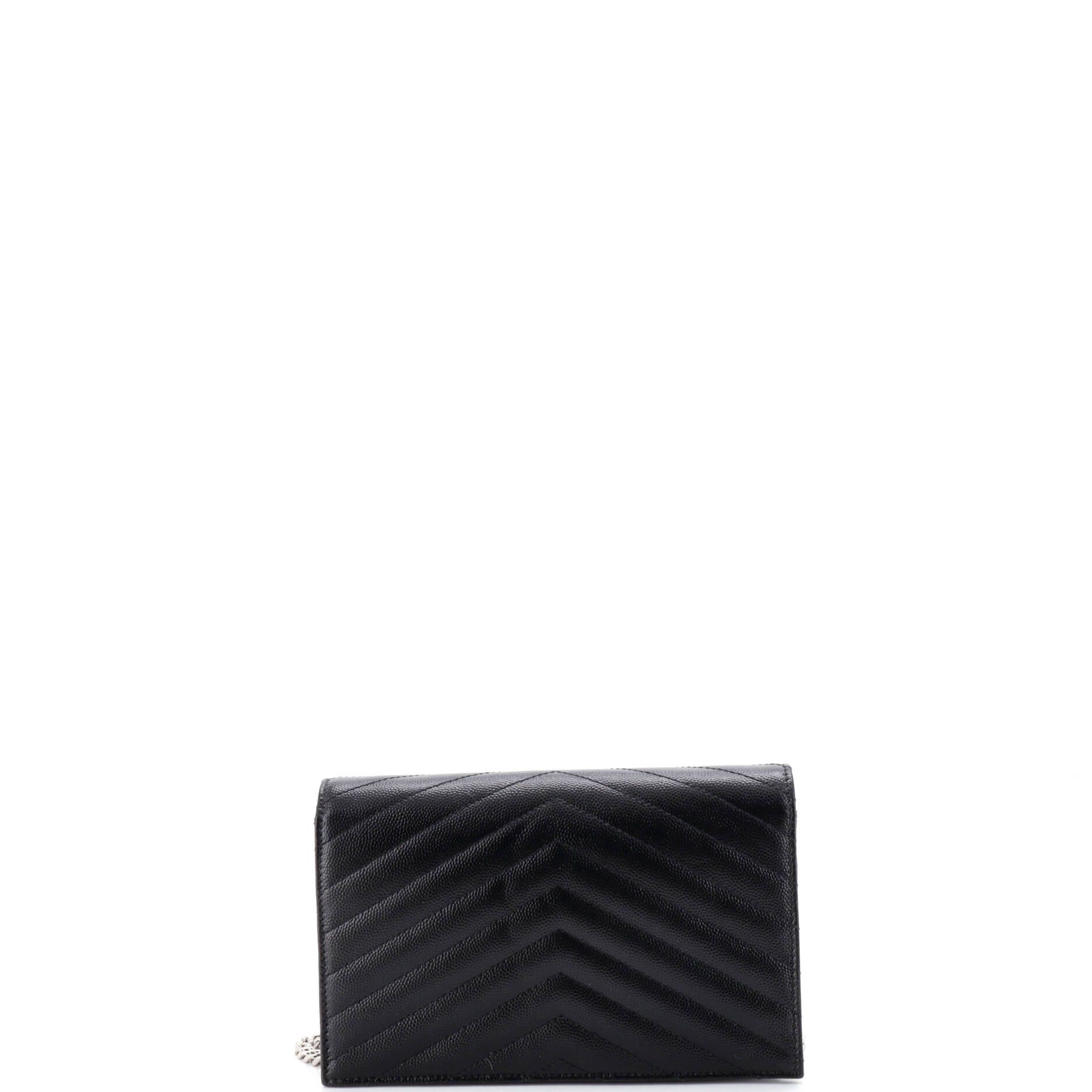 Saint Laurent Paris Classic Monogram Wallet on Chain Matelasse Chevron Leather Small Size ONE SIZE - 2 Thumbnail