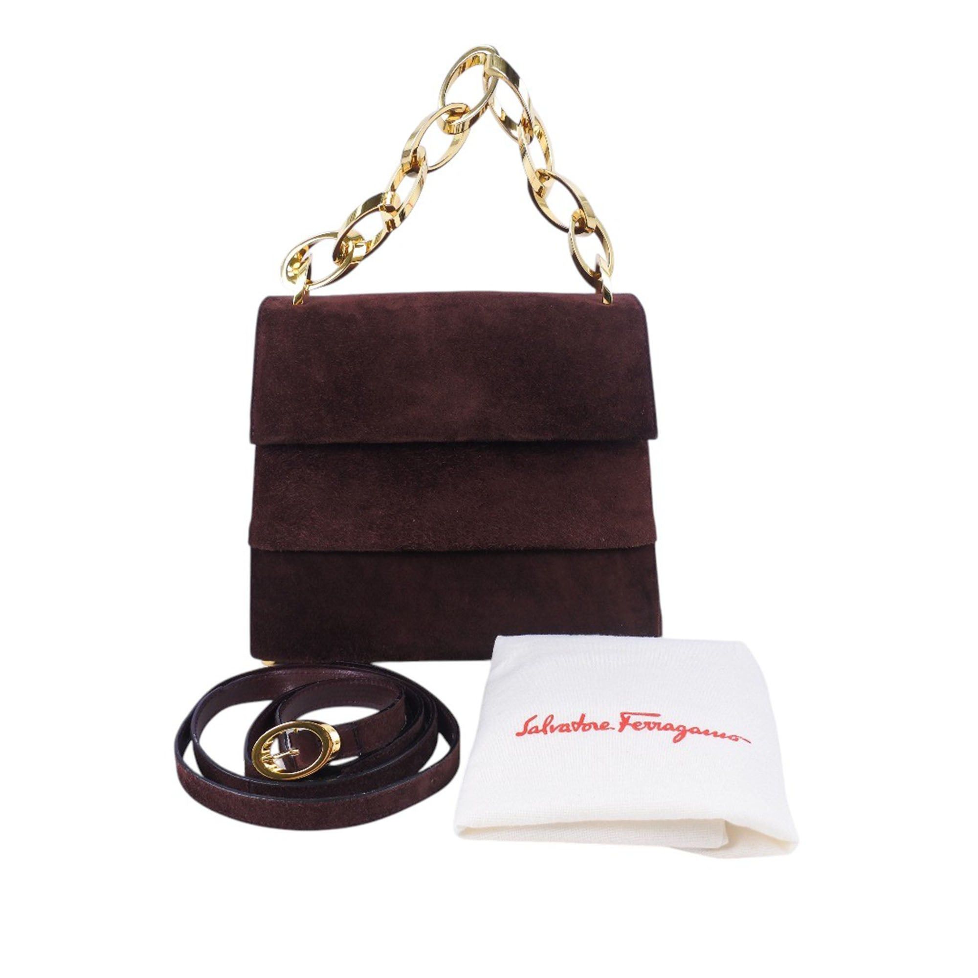 Salvatore Ferragamo Suede Chain Satchel Size ONE SIZE - 10 Thumbnail