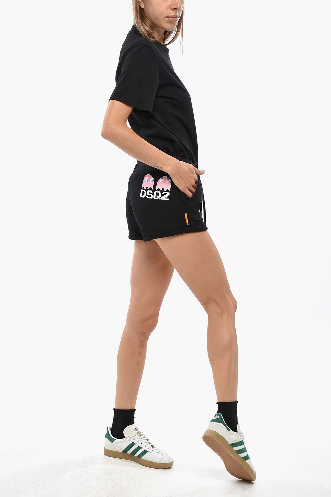 Dsquared2 PAC-MAN Solid Shorts T-FIT with Contrast Print Size 34" / US 12 / IT 48 - 4 Thumbnail