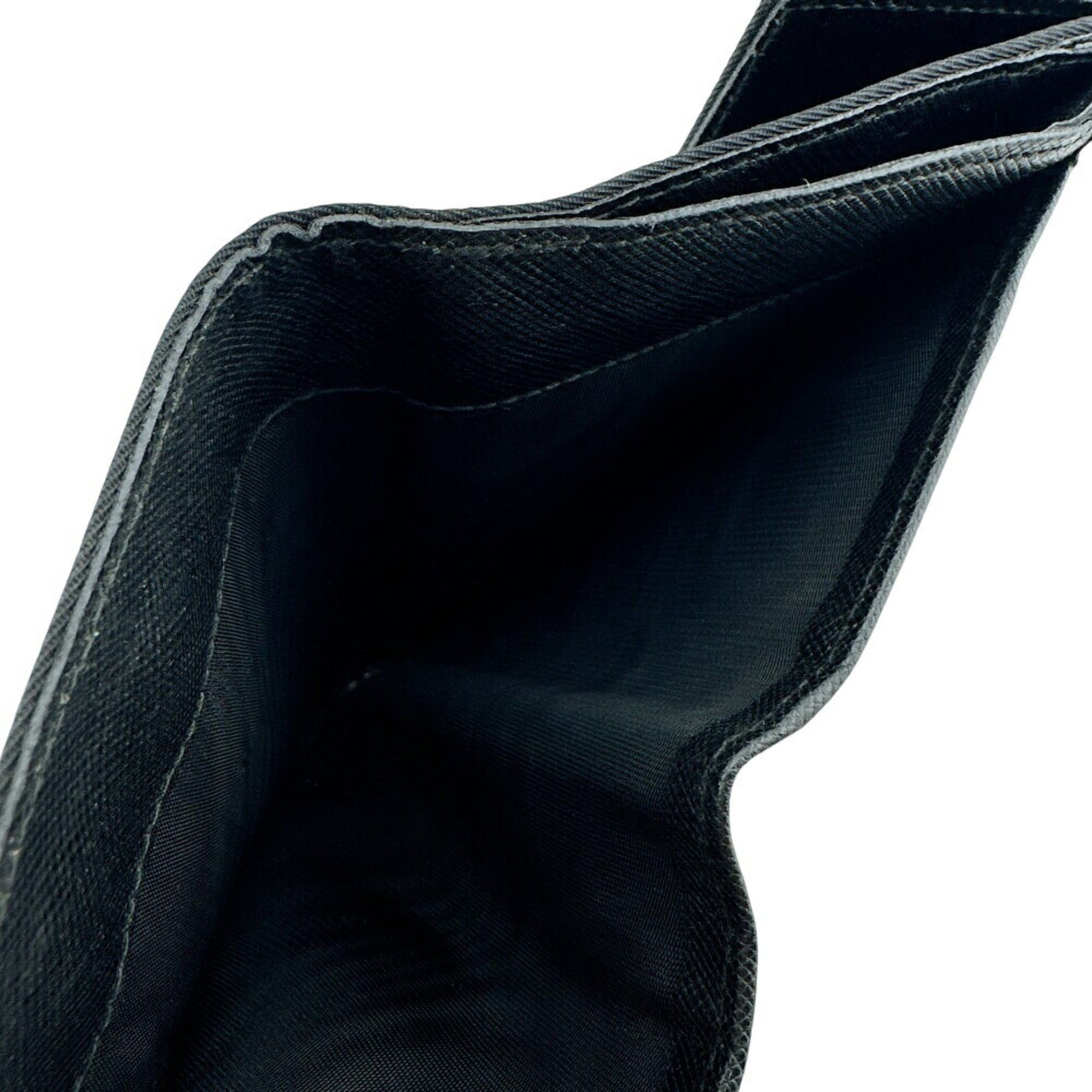 Prada PRADA M523 Triangle Plate W Tessuto Bi-fold Wallet Black Unisex Size ONE SIZE - 14 Thumbnail