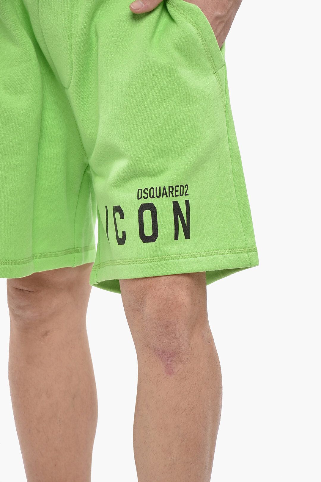 Dsquared2 ICON Solid-Color Fleece Shorts RELAX FIT with Contrast Logo Size US 28 / EU 44 - 3 Thumbnail