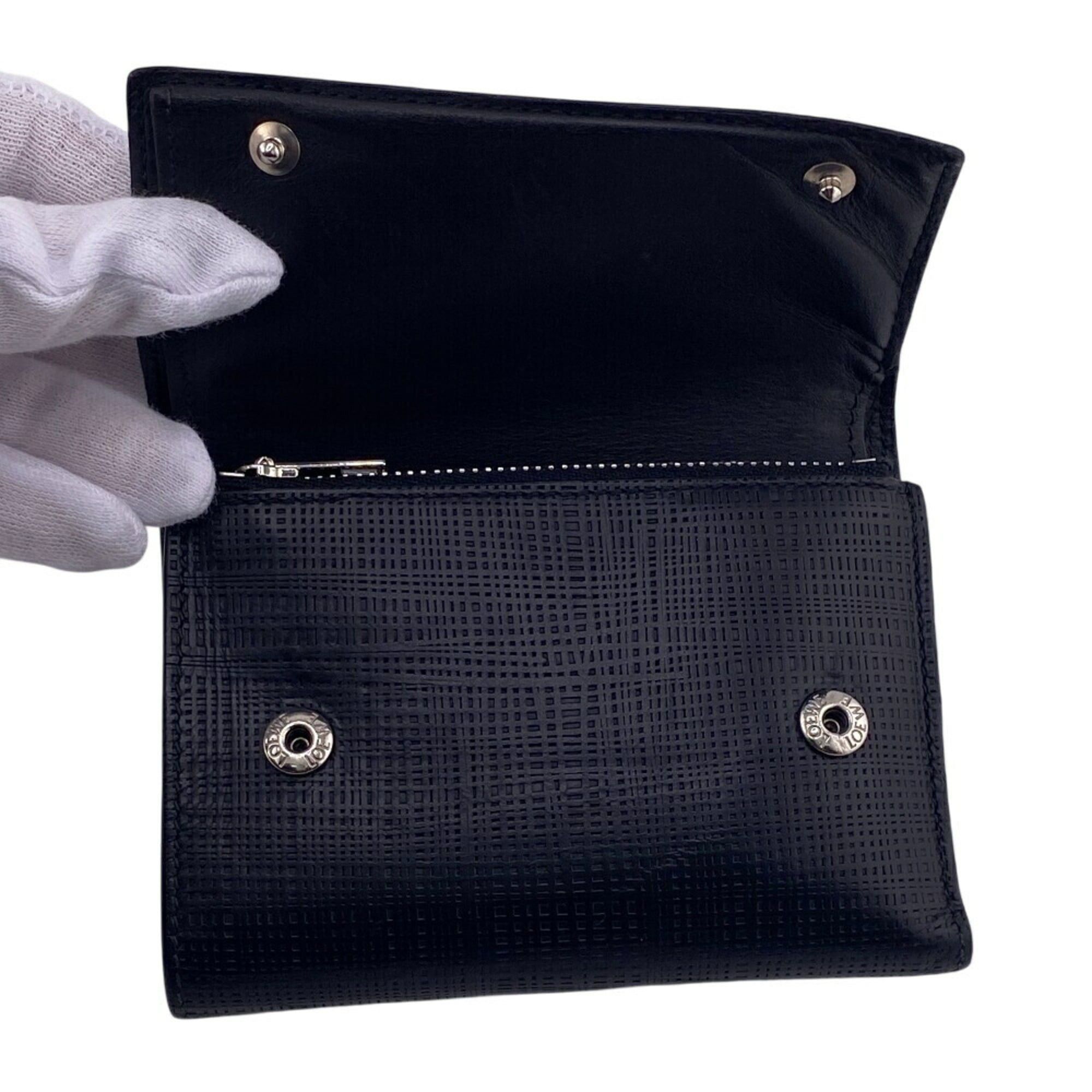 Loewe LOEWE Anagram Linen Tri-fold Wallet in Black, Unisex Size ONE SIZE - 5 Thumbnail