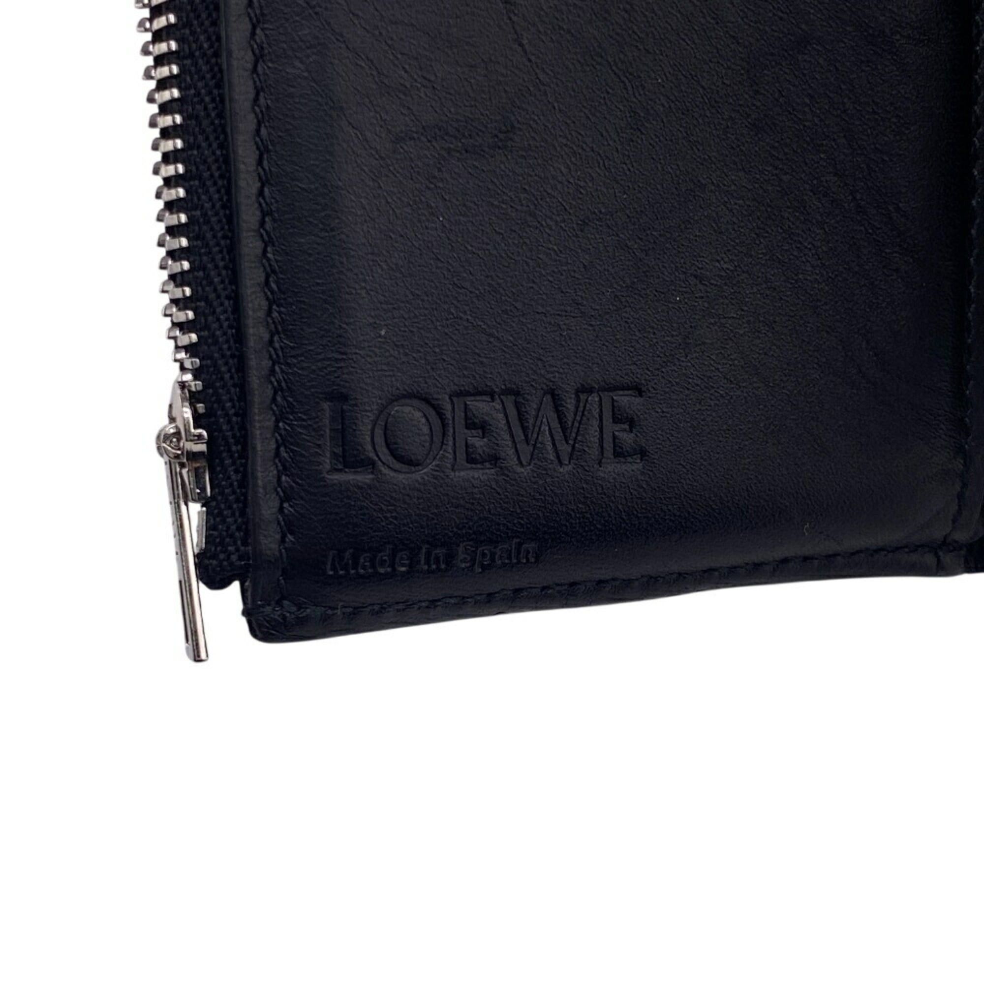 Loewe LOEWE Anagram Linen Tri-fold Wallet in Black, Unisex Size ONE SIZE - 10 Thumbnail