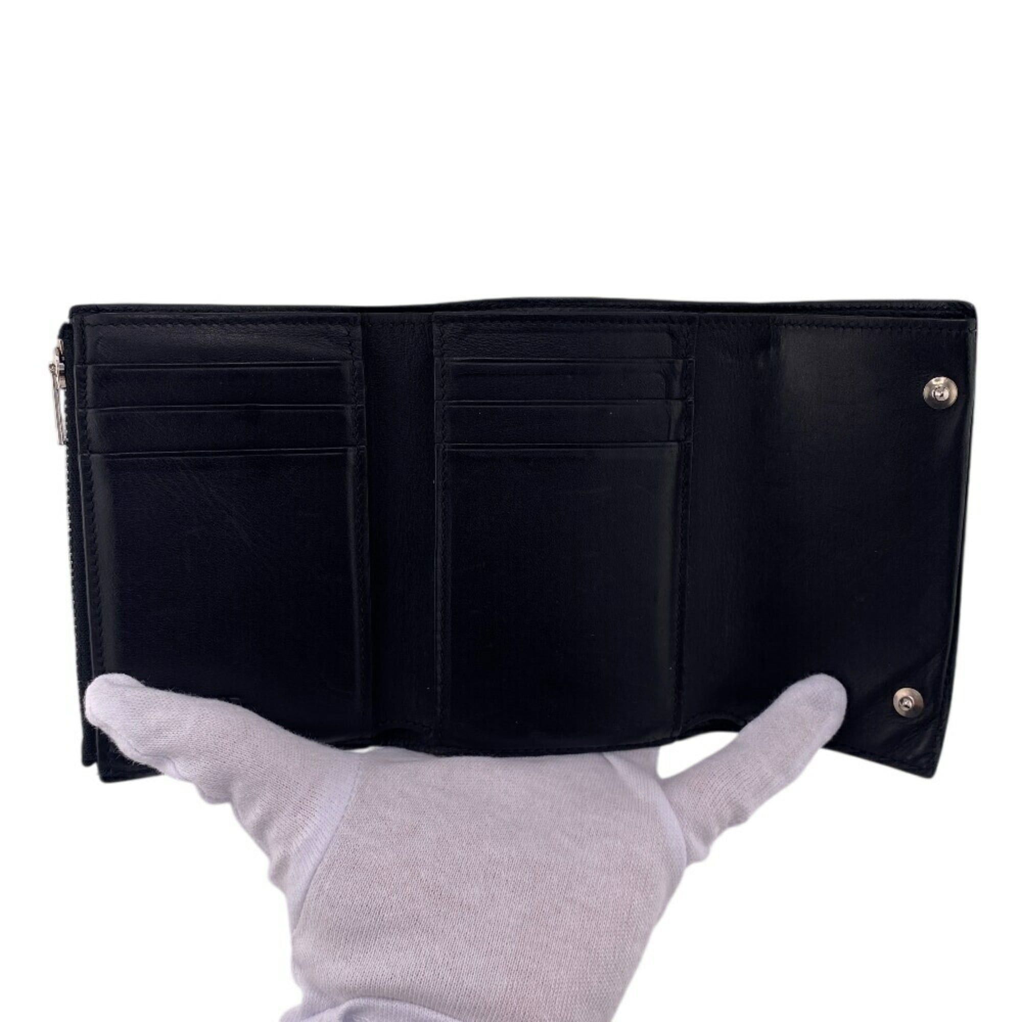 Loewe LOEWE Anagram Linen Tri-fold Wallet in Black, Unisex Size ONE SIZE - 6 Thumbnail