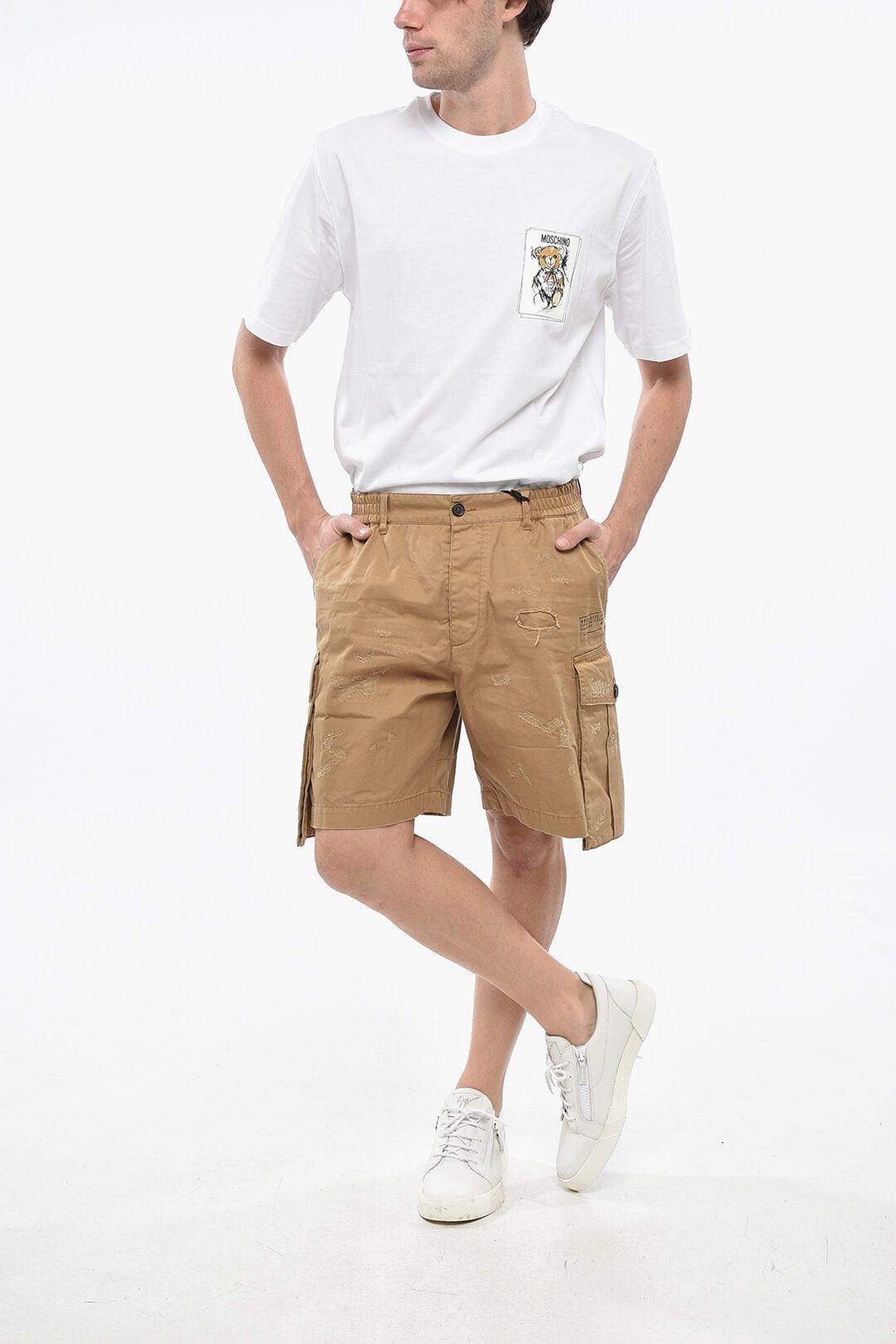 Dsquared2 Boxer Cargo Shorts in Solid Color with Belt Loops Size US 35 - 4 Thumbnail