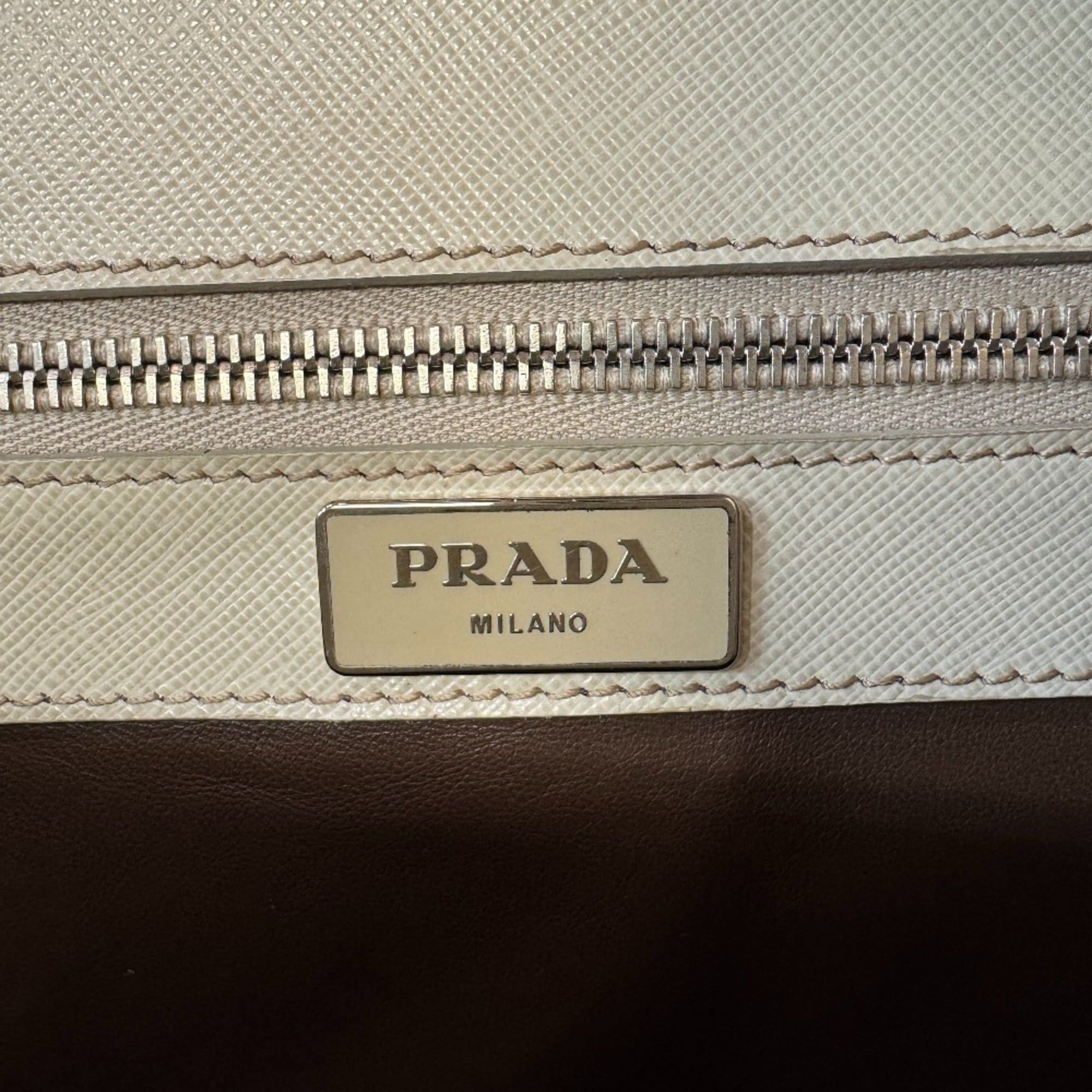Prada PRADA Saffiano bag for men and women in white Size ONE SIZE - 10 Thumbnail