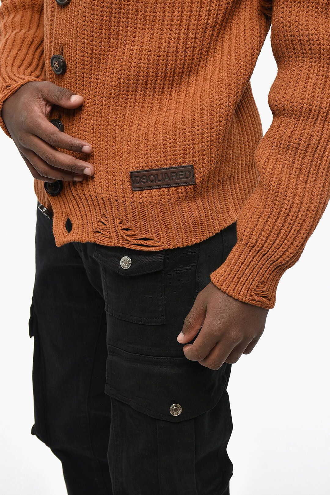 Dsquared2 Cotton-Blend Cardigan with V-Neck Size US S / EU 44-46 / 1 - 3 Thumbnail