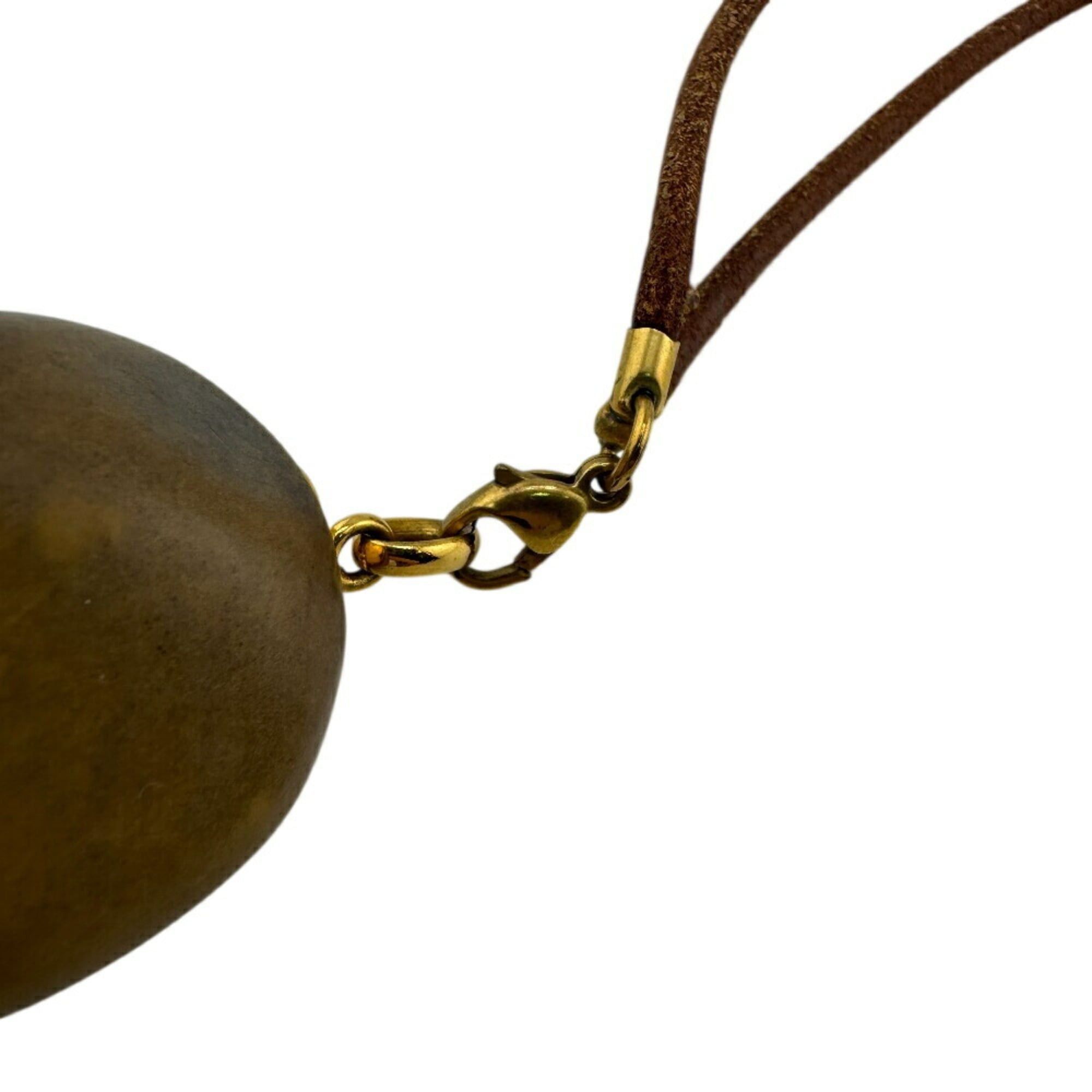 Hermes HERMES Stone Necklace Chain Brown Women's Size ONE SIZE - 2 Thumbnail