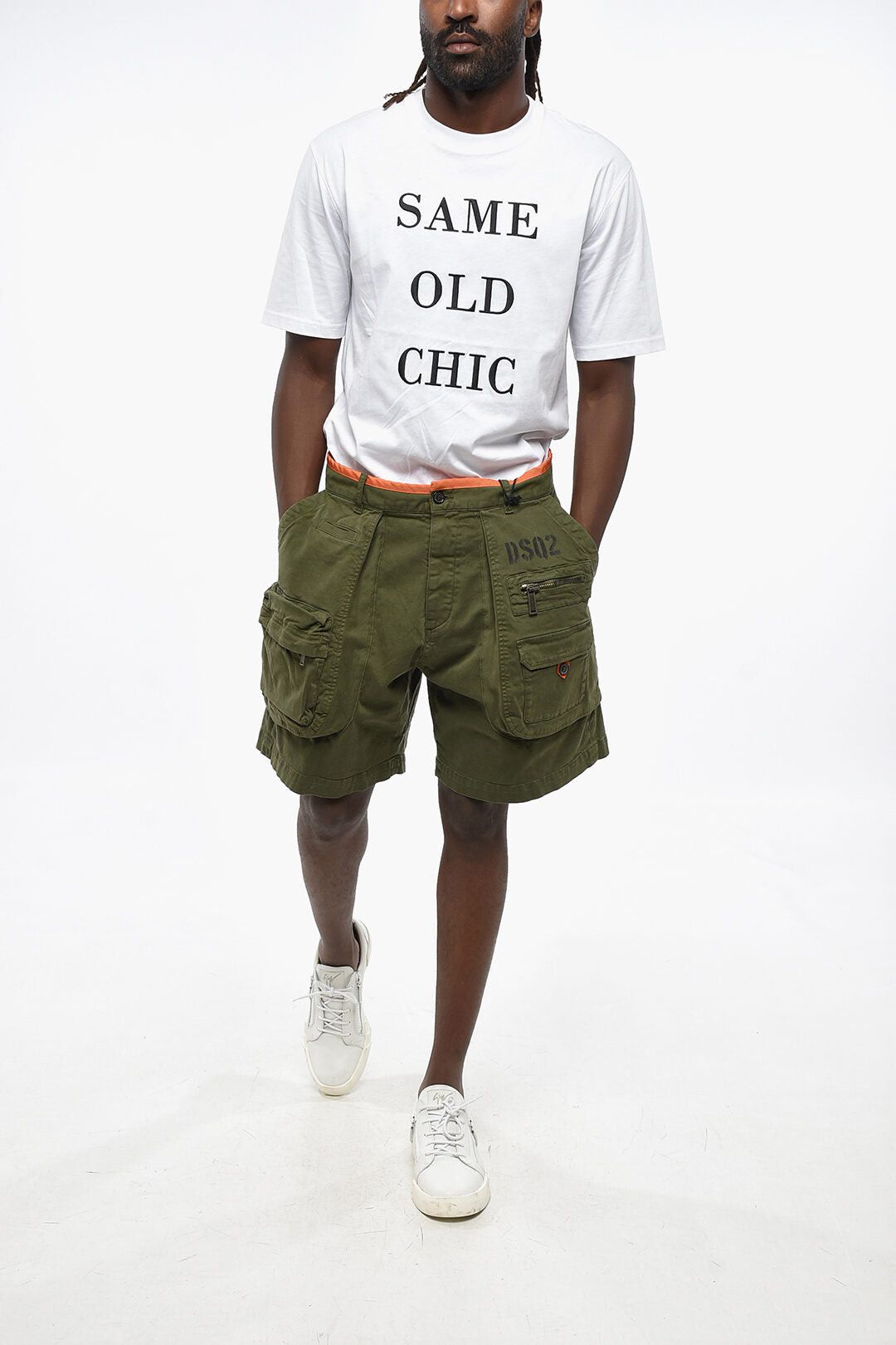 Dsquared2 Stretch Cotton Cargo Shorts with Contrast Trim Size US 30 / EU 46 - 4 Thumbnail