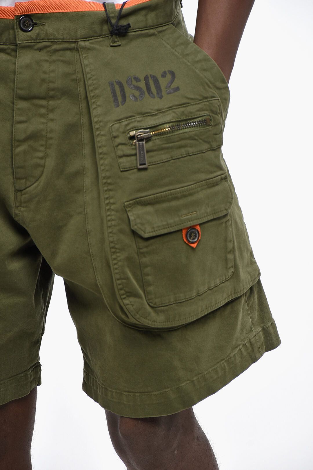 Dsquared2 Stretch Cotton Cargo Shorts with Contrast Trim Size US 30 / EU 46 - 3 Thumbnail