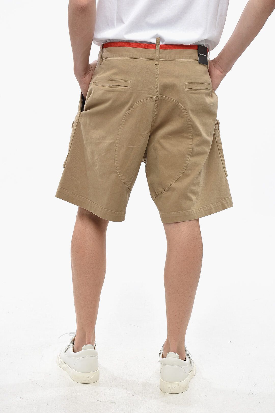 Dsquared2 Stretch Cotton Cargo Shorts with Contrast Trim Size US 33 - 2 Thumbnail