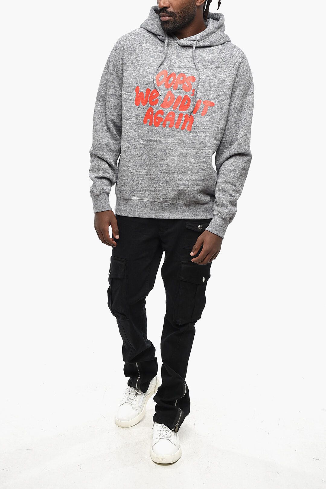 Dsquared2 Cotton Fleece Hoodie COOL RAGLAN FIT with Front Print Size US L / EU 52-54 / 3 - 4 Thumbnail
