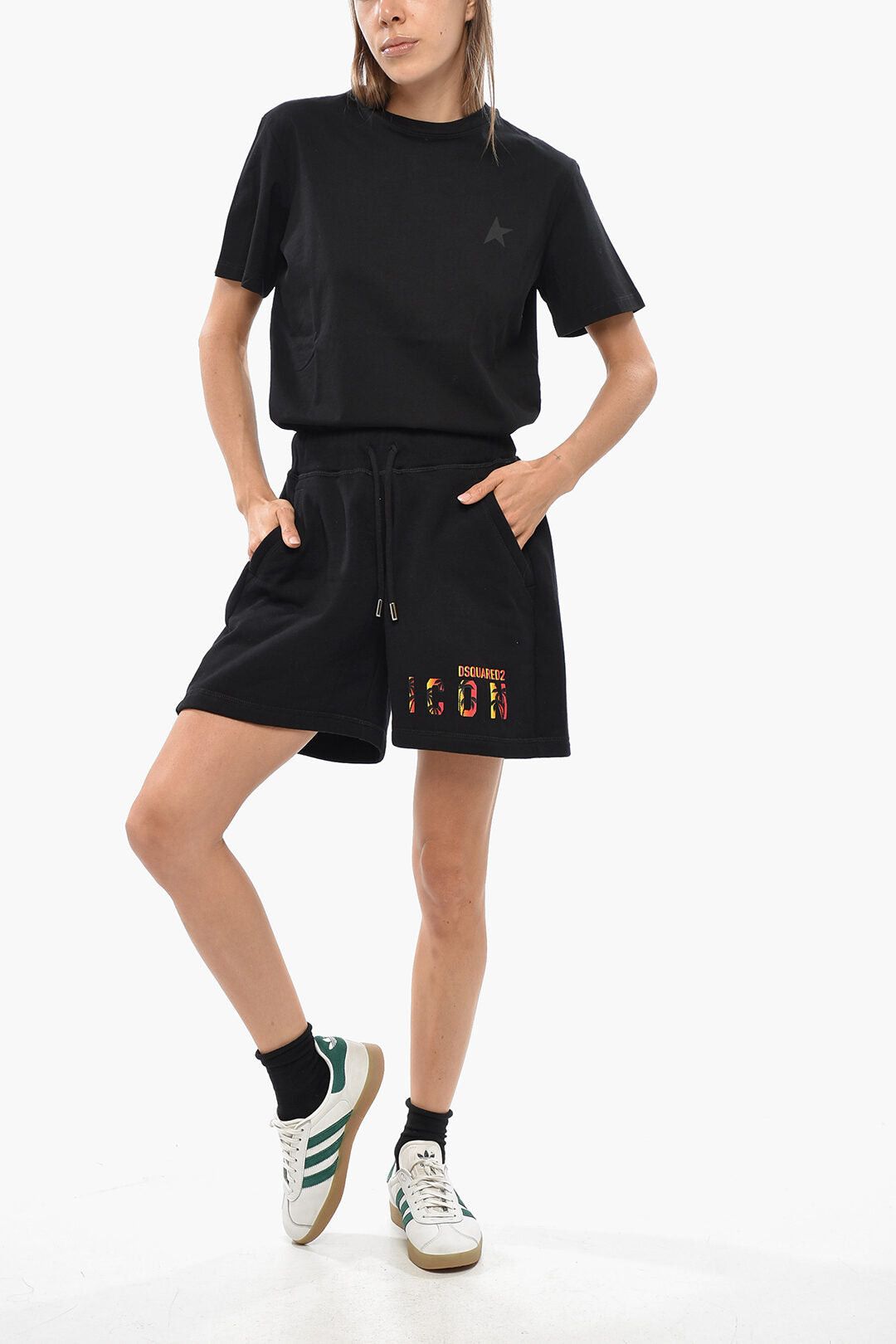 Dsquared2 ICON Shorts OVER FIT SUNSET Cotton Fleece Size 25" / US 0 / IT 36 - 4 Thumbnail