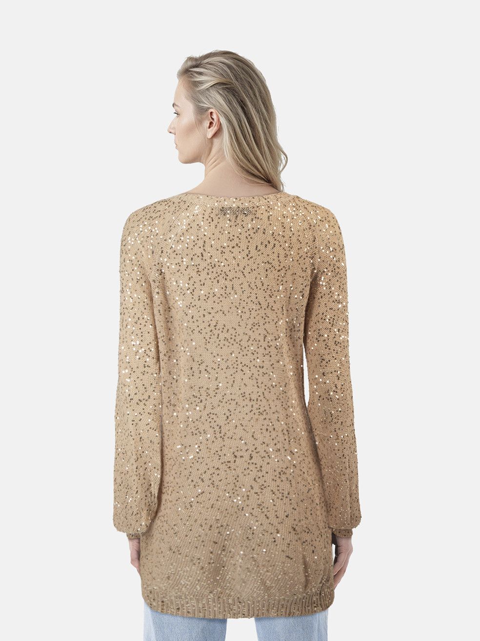 Stella McCartney Beige Sequinned Knit Jumper Size XS / US 0-2 / IT 36-38 - 2 Thumbnail