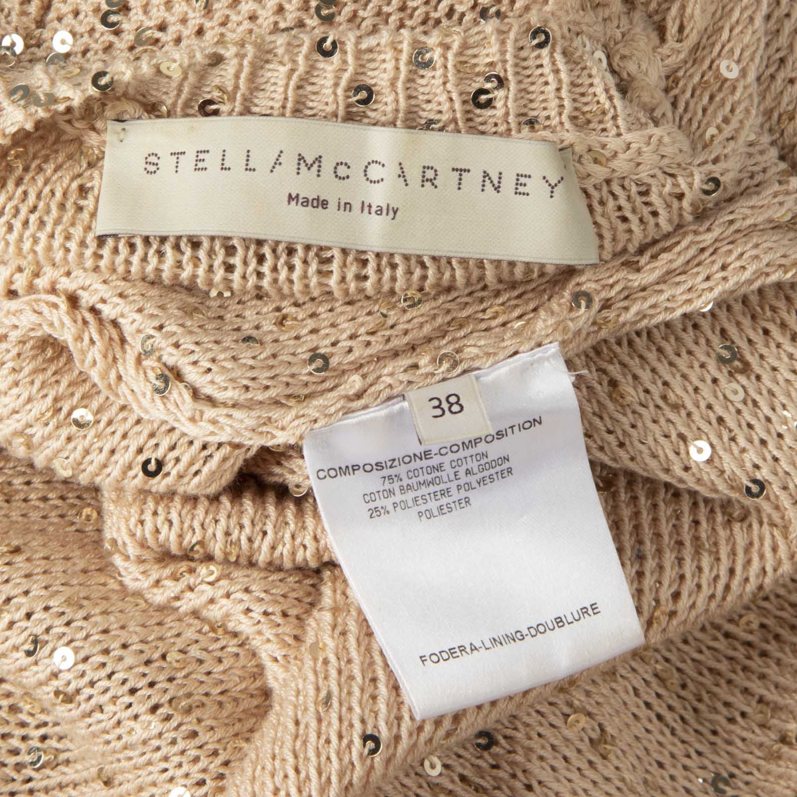 Stella McCartney Beige Sequinned Knit Jumper Size XS / US 0-2 / IT 36-38 - 6 Thumbnail