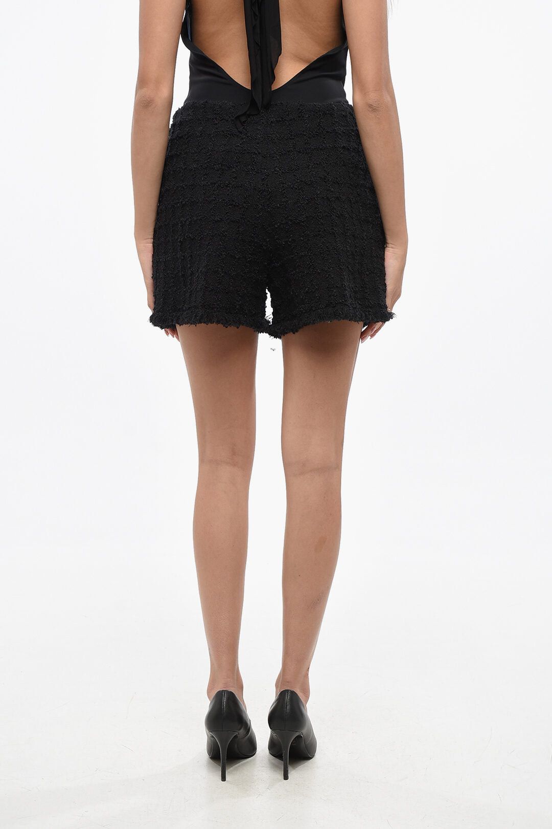 Versace Bouclé Shorts With Double Pocket And Logo Buttons Size 28" / US 6 / IT 42 - 2 Thumbnail