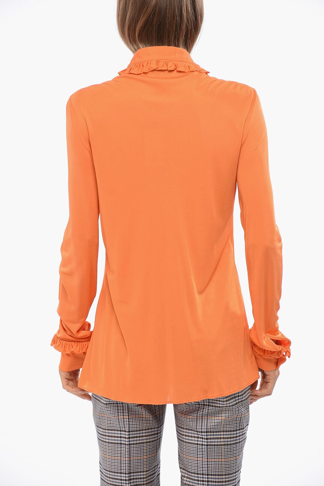 Prada Ruched Blouse With Covered Buttons Size S / US 4 / IT 40 - 2 Thumbnail