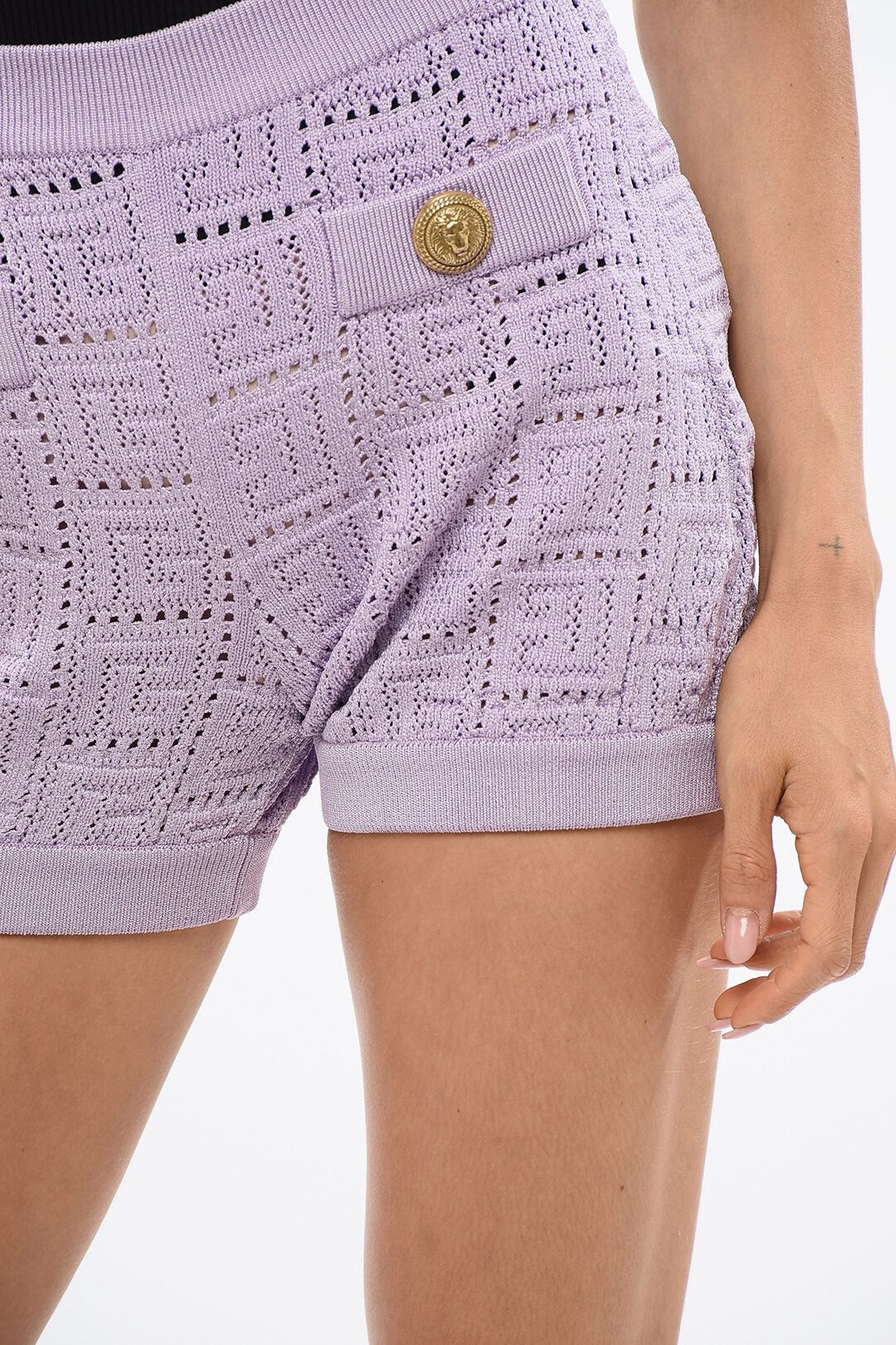 Balmain Crochet Shorts with Double-Breasted Design Size 30" / US 8 / IT 44 - 3 Thumbnail