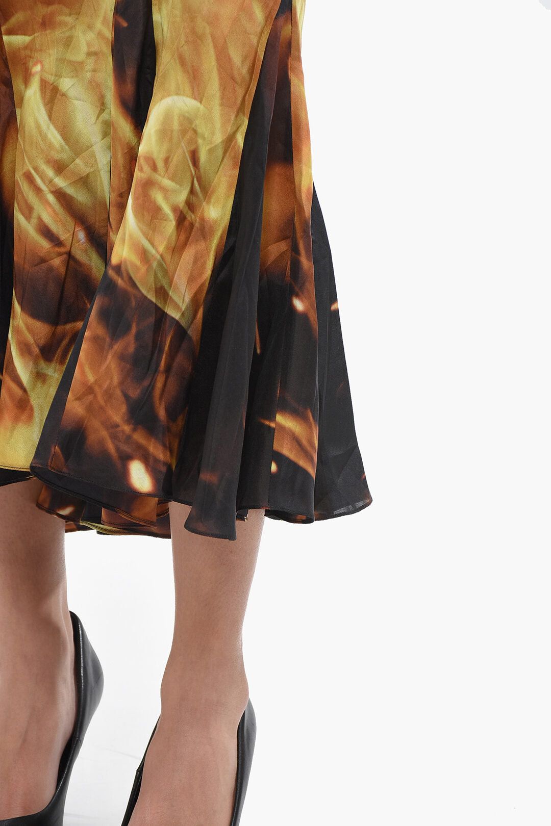 Balmain Silk Midi Skirt with Flame Print Size M / US 6-8 / IT 42-44 - 3 Thumbnail