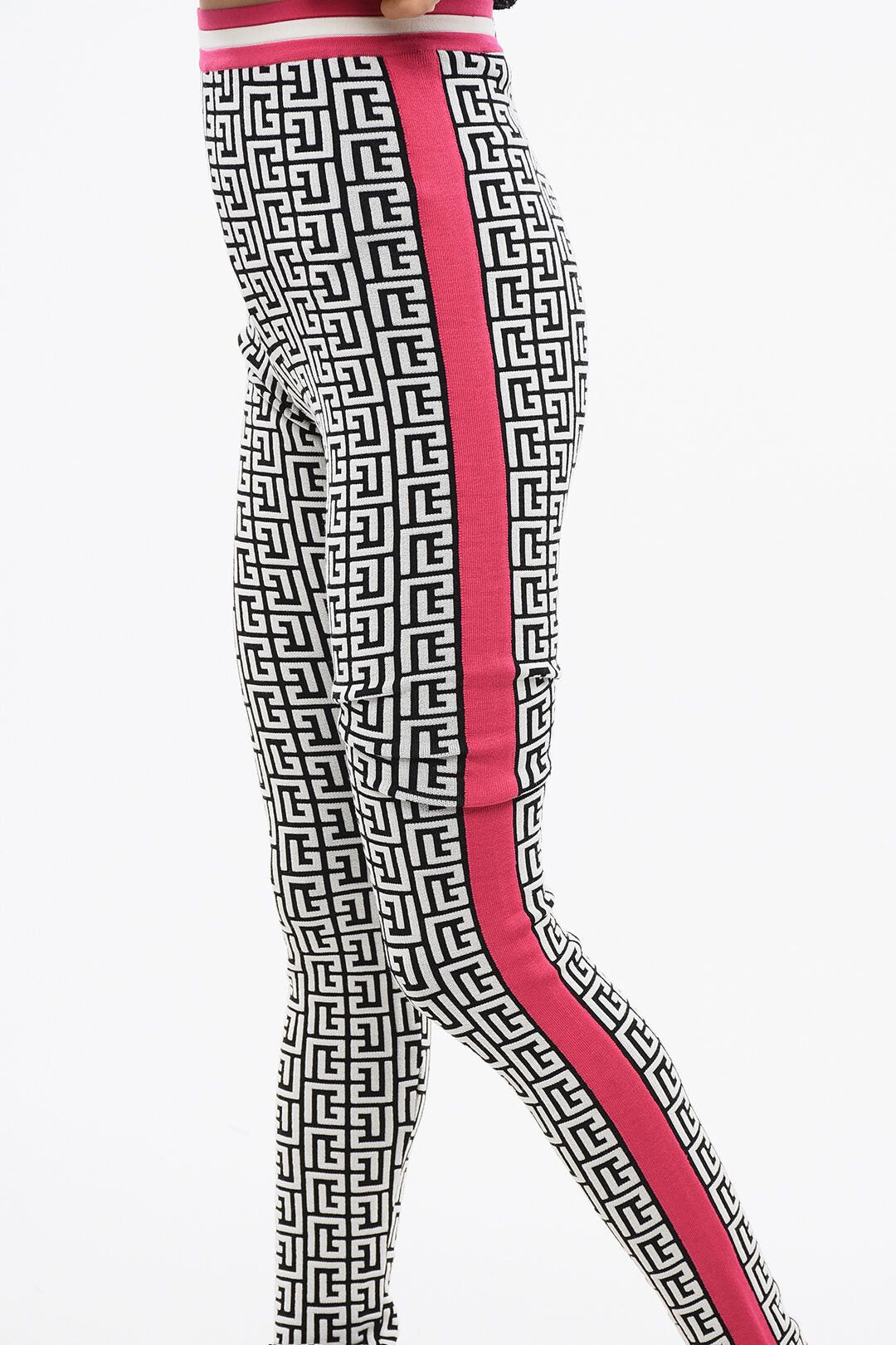 Balmain Knit Leggings with Monogram Pattern Size 26" / US 2 / IT 38 - 3 Thumbnail