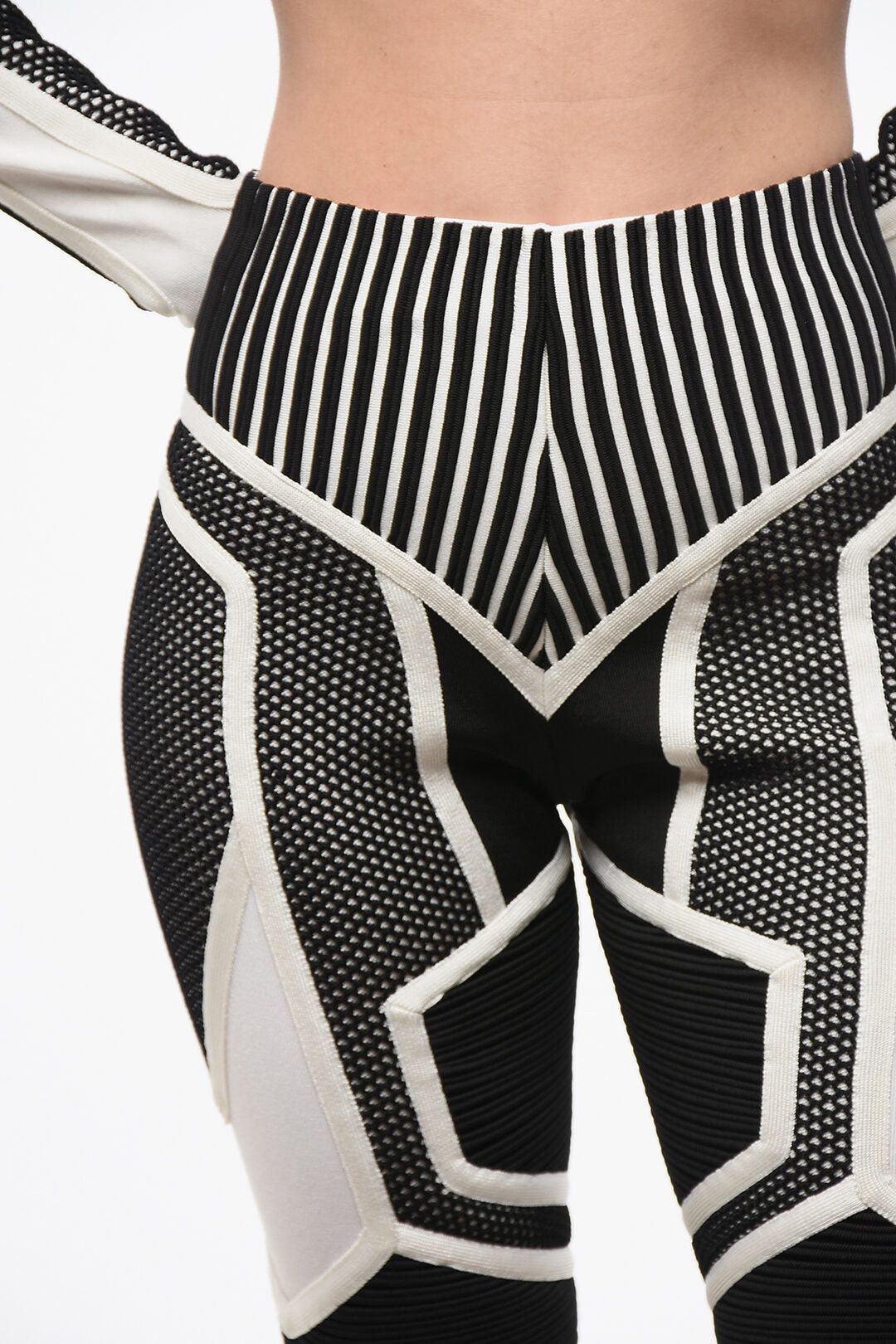 Balmain High-Waist Bicolour Biker Shorts Size 26" / US 2 / IT 38 - 3 Thumbnail