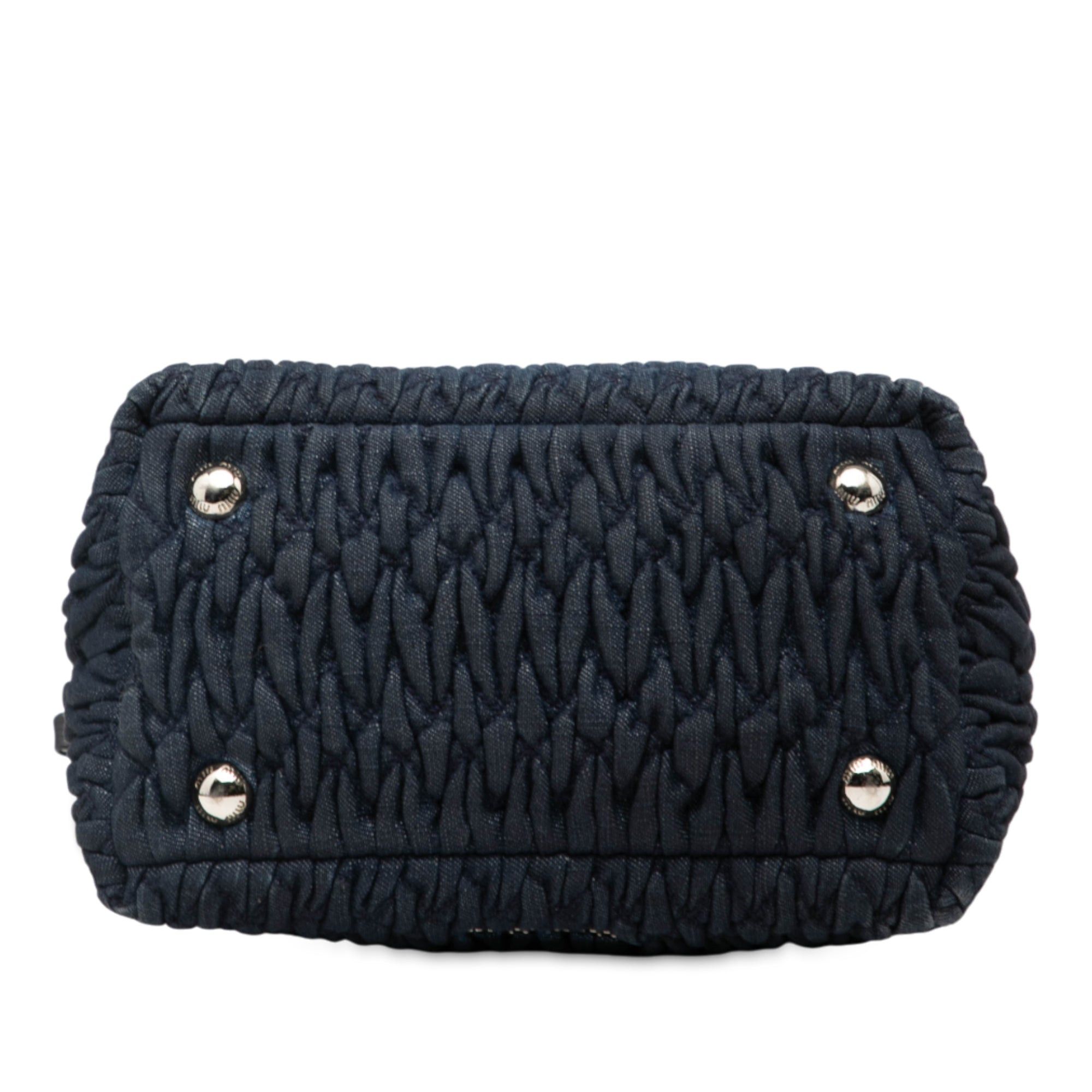 Miu Miu Matelasse Denim Crystal Satchel Size ONE SIZE - 3 Thumbnail