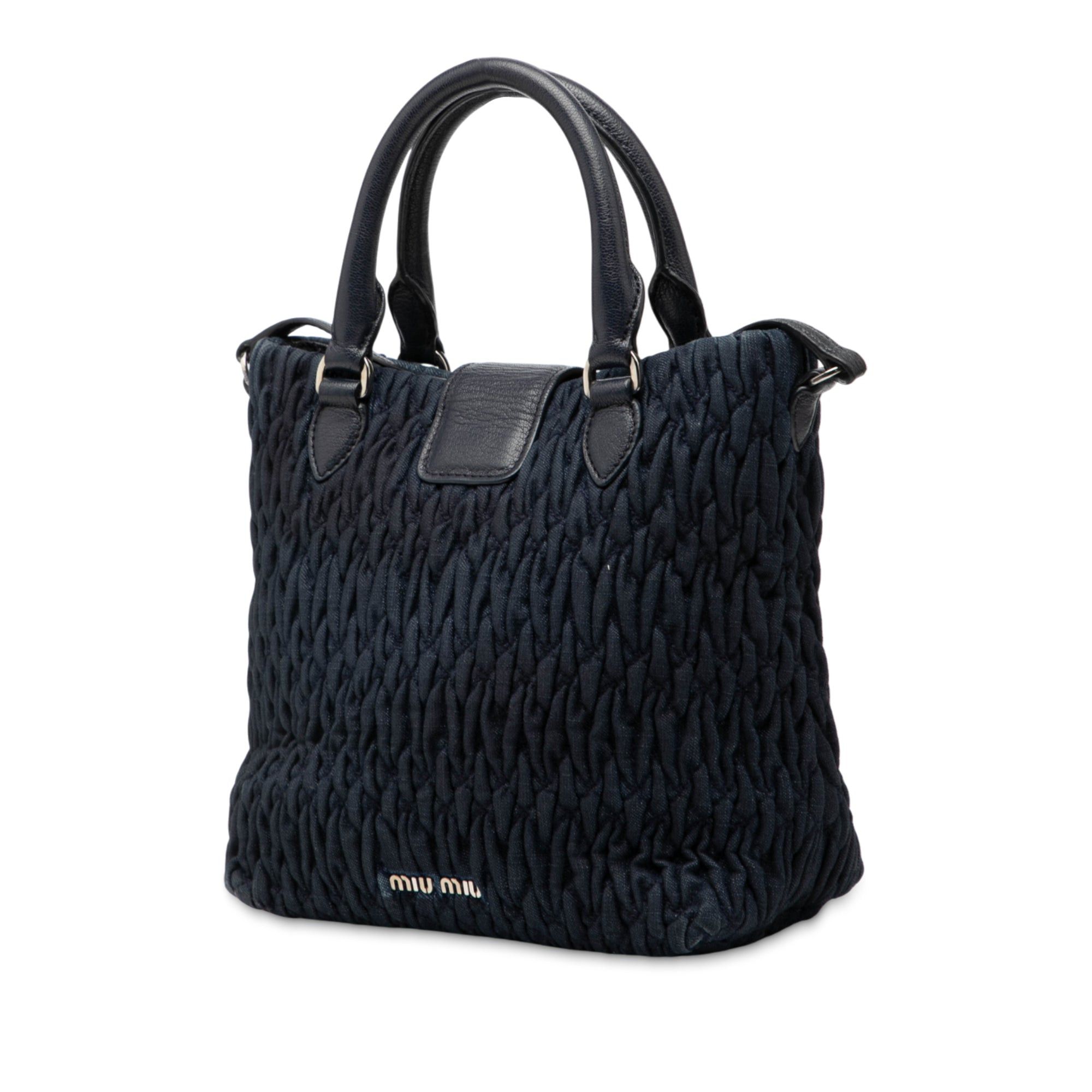 Miu Miu Matelasse Denim Crystal Satchel Size ONE SIZE - 2 Thumbnail