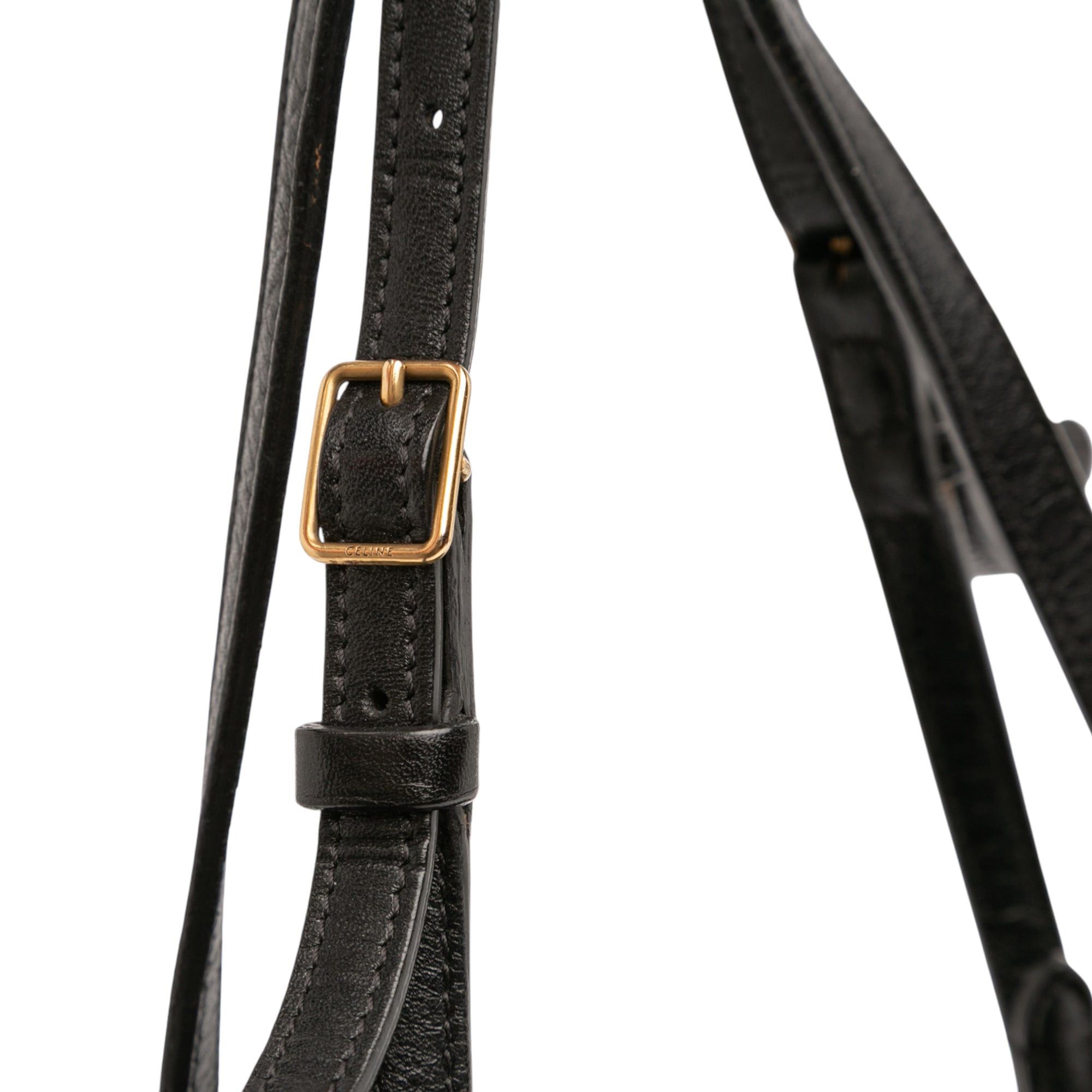 Celine Croc Embossed Leather Curved Shoulder Bag Size ONE SIZE - 10 Thumbnail