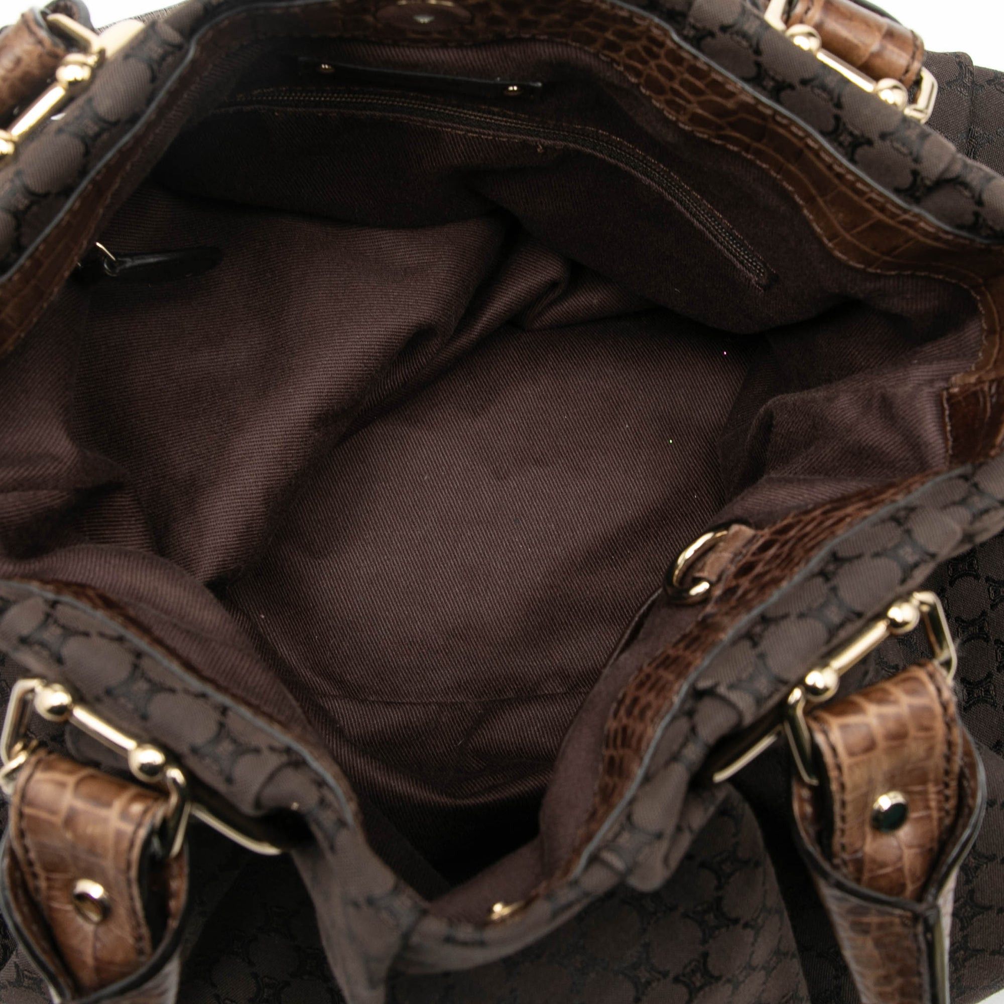 Celine Embossed Leather Trimmed Macadam Canvas Vertical Tote Size ONE SIZE - 4 Thumbnail